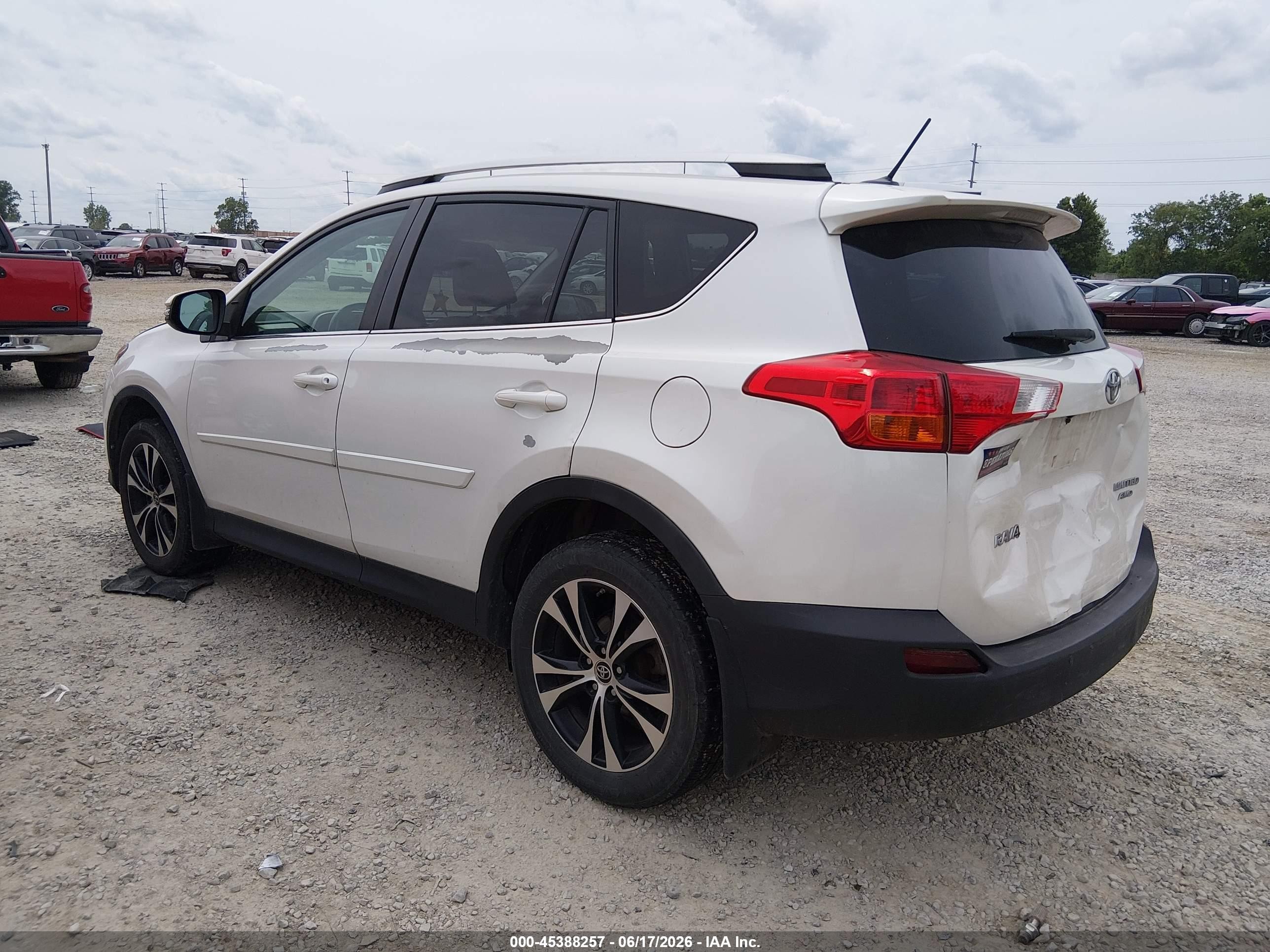 2015 Toyota Rav4 Limited White vin: 2T3DFREV9FW304991
