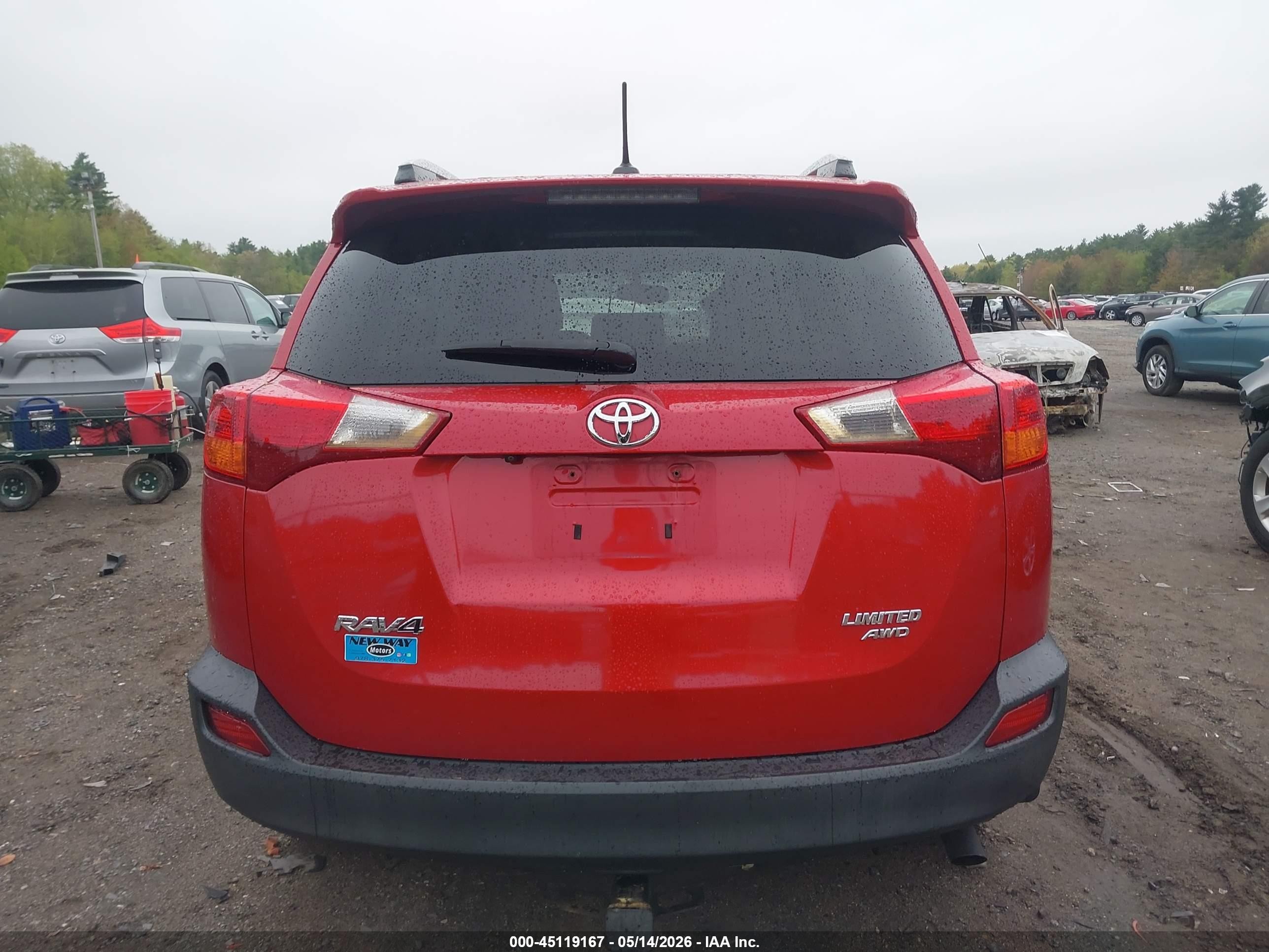 2013 Toyota Rav4 Limited Red vin: 2T3DFREVXDW110337