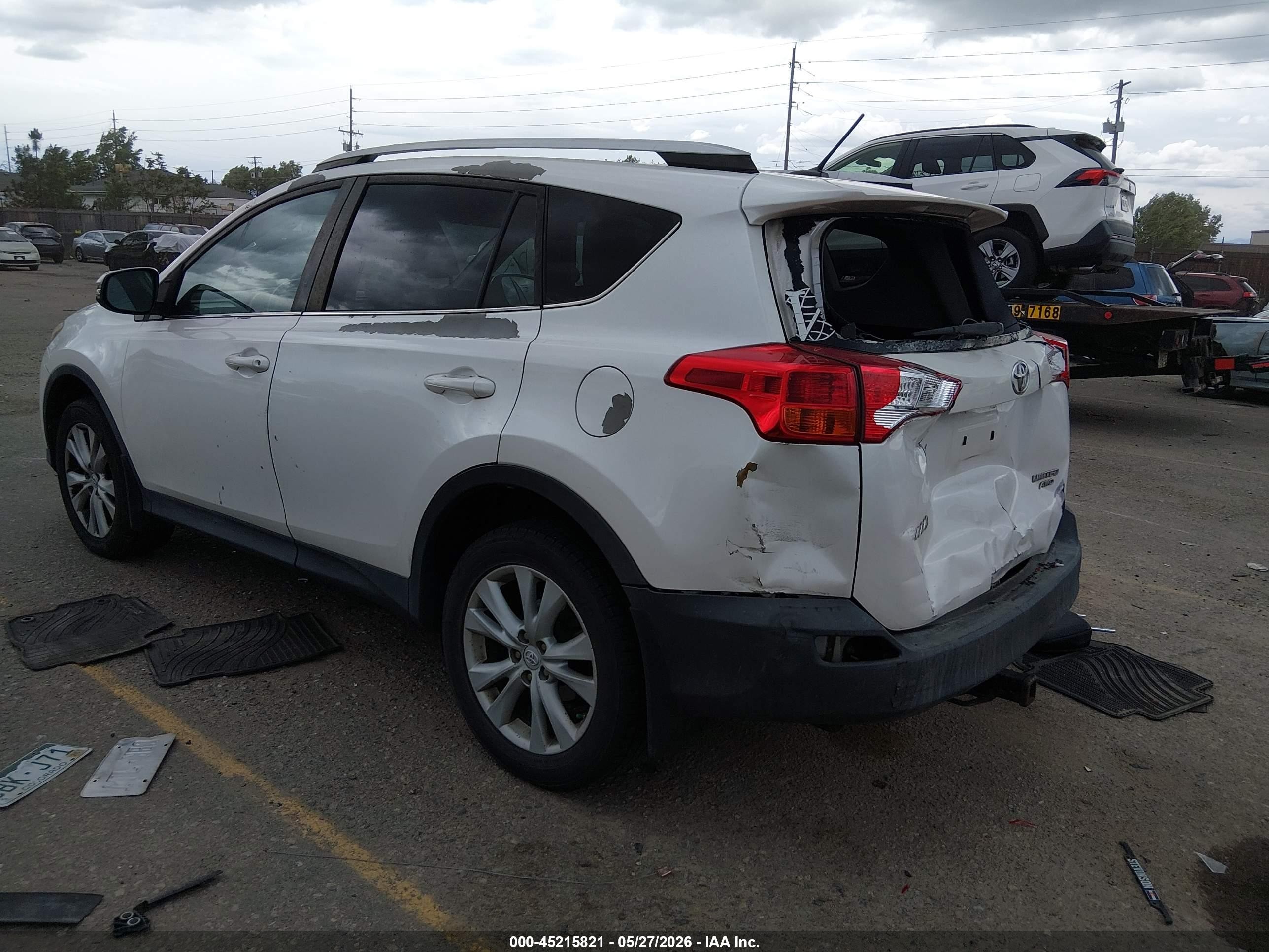 2014 Toyota Rav4 Limited White vin: 2T3DFREVXEW144215