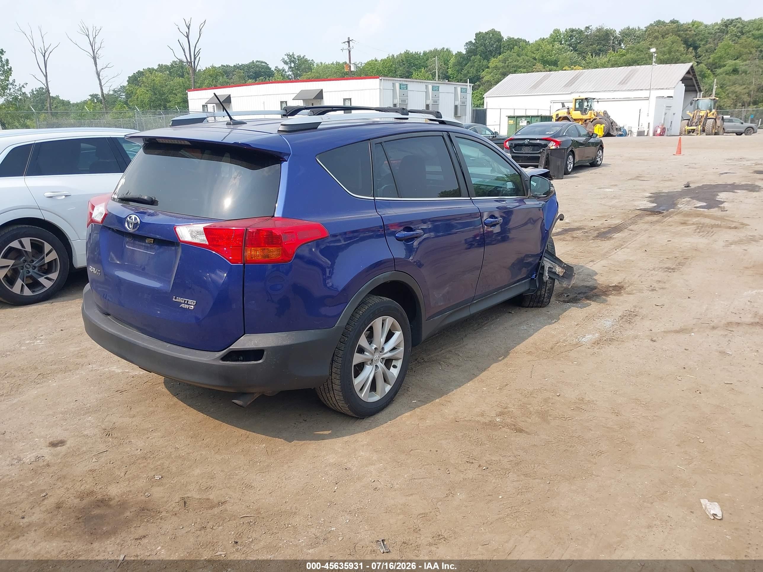 2014 Toyota Rav4 Limited Blue vin: 2T3DFREVXEW150399