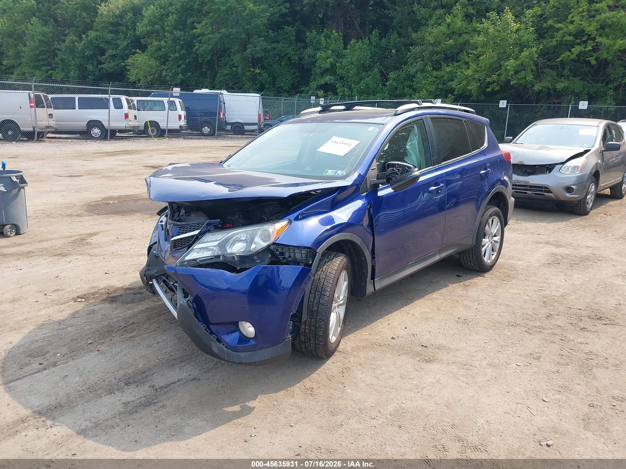 2014 Toyota Rav4 Limited Blue vin: 2T3DFREVXEW150399