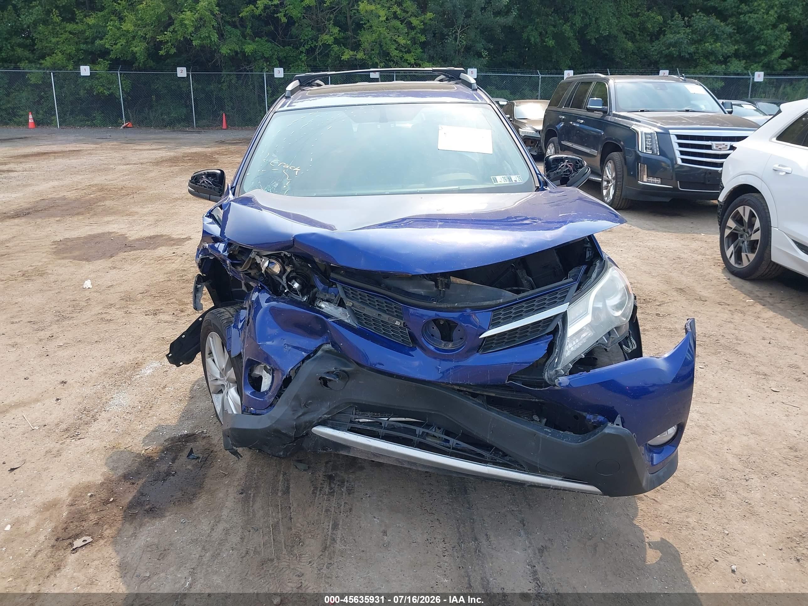 2014 Toyota Rav4 Limited Blue vin: 2T3DFREVXEW150399