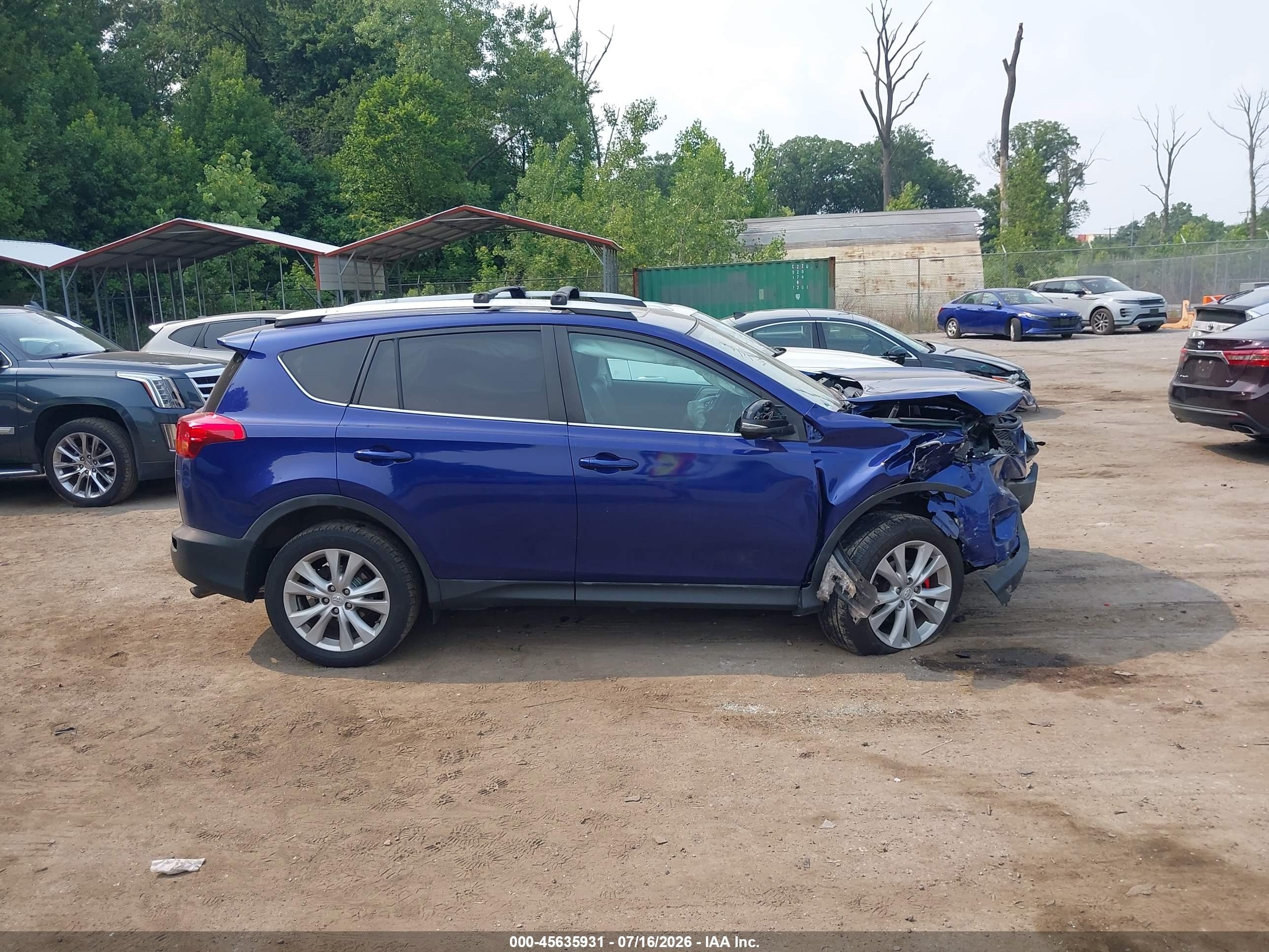 2014 Toyota Rav4 Limited Blue vin: 2T3DFREVXEW150399