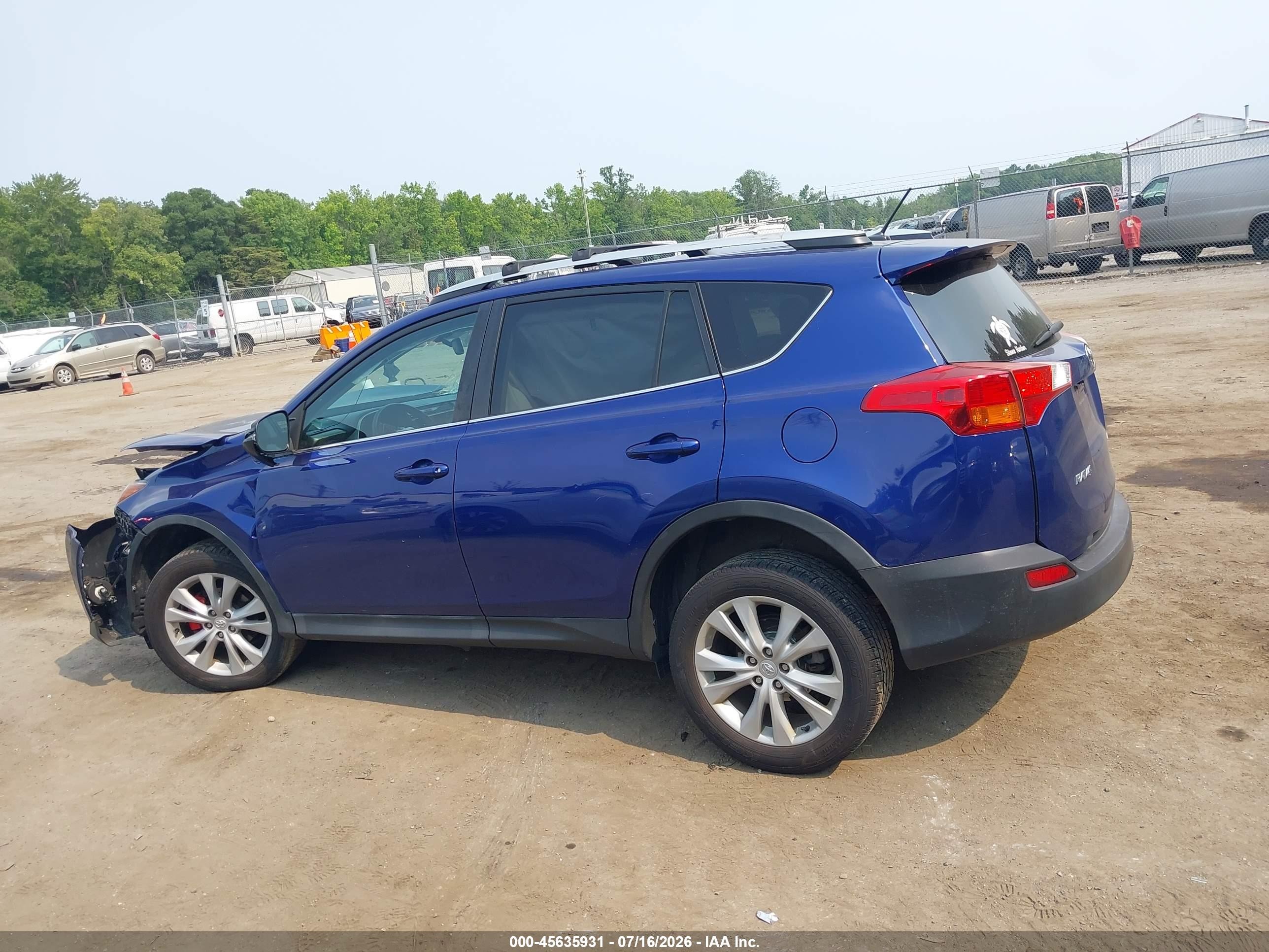 2014 Toyota Rav4 Limited Blue vin: 2T3DFREVXEW150399
