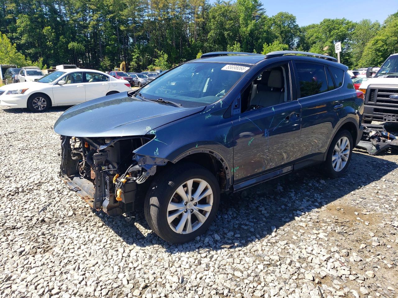 2014 Toyota Rav4 Limited Blue vin: 2T3DFREVXEW182480