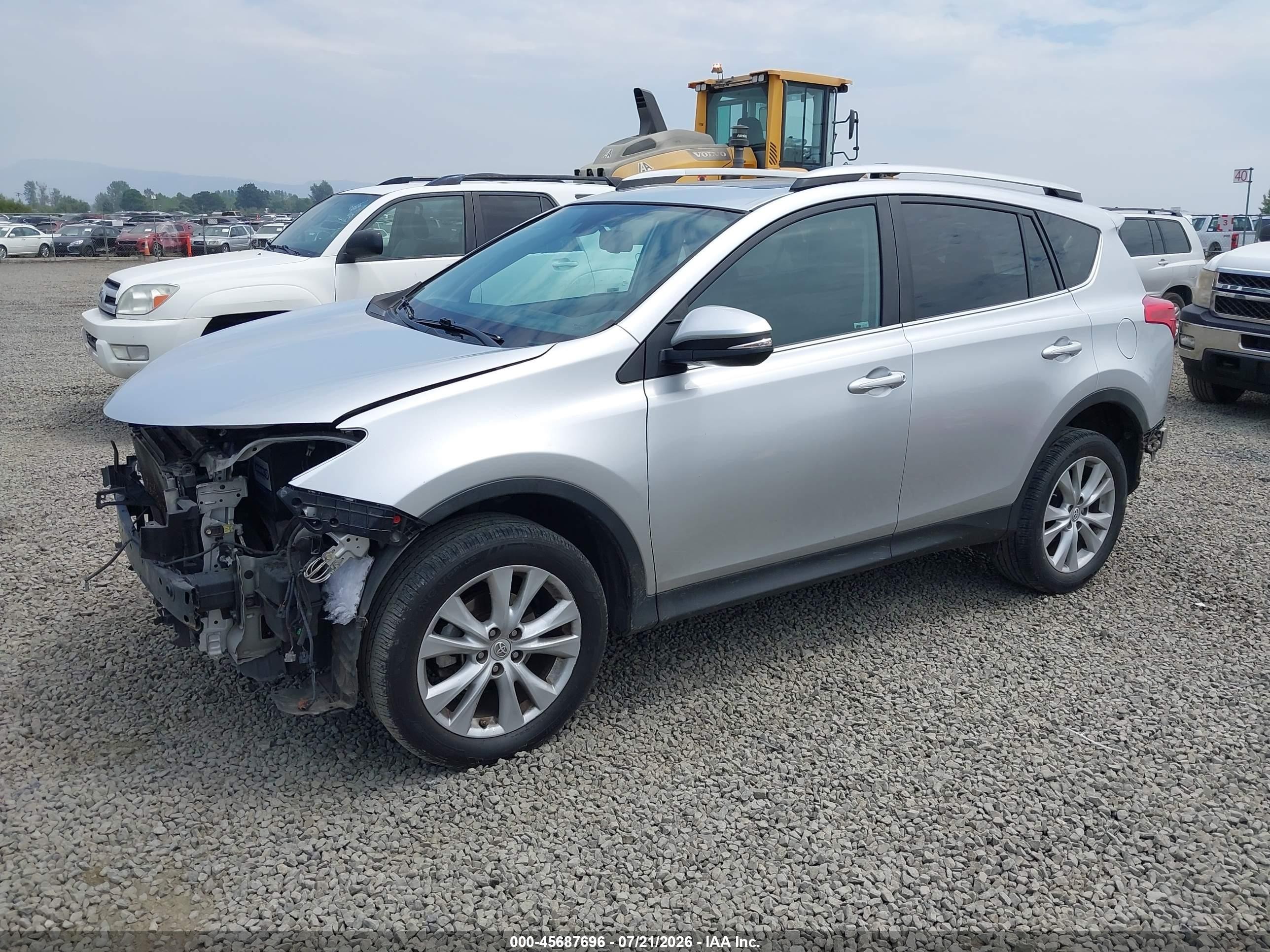 2014 Toyota Rav4 Limited Silver vin: 2T3DFREVXEW200685