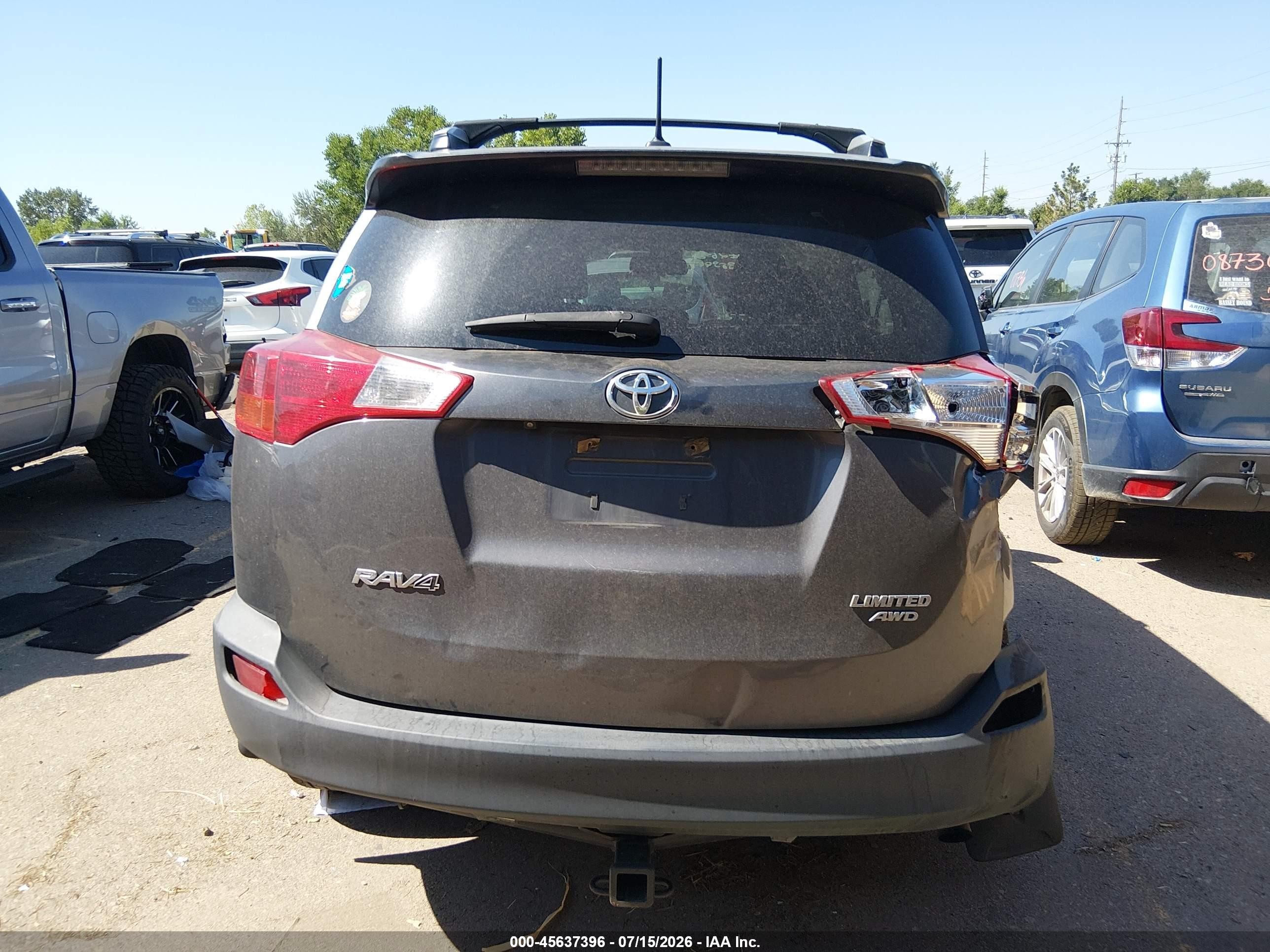 2015 Toyota Rav4 Limited Gray vin: 2T3DFREVXFW245725