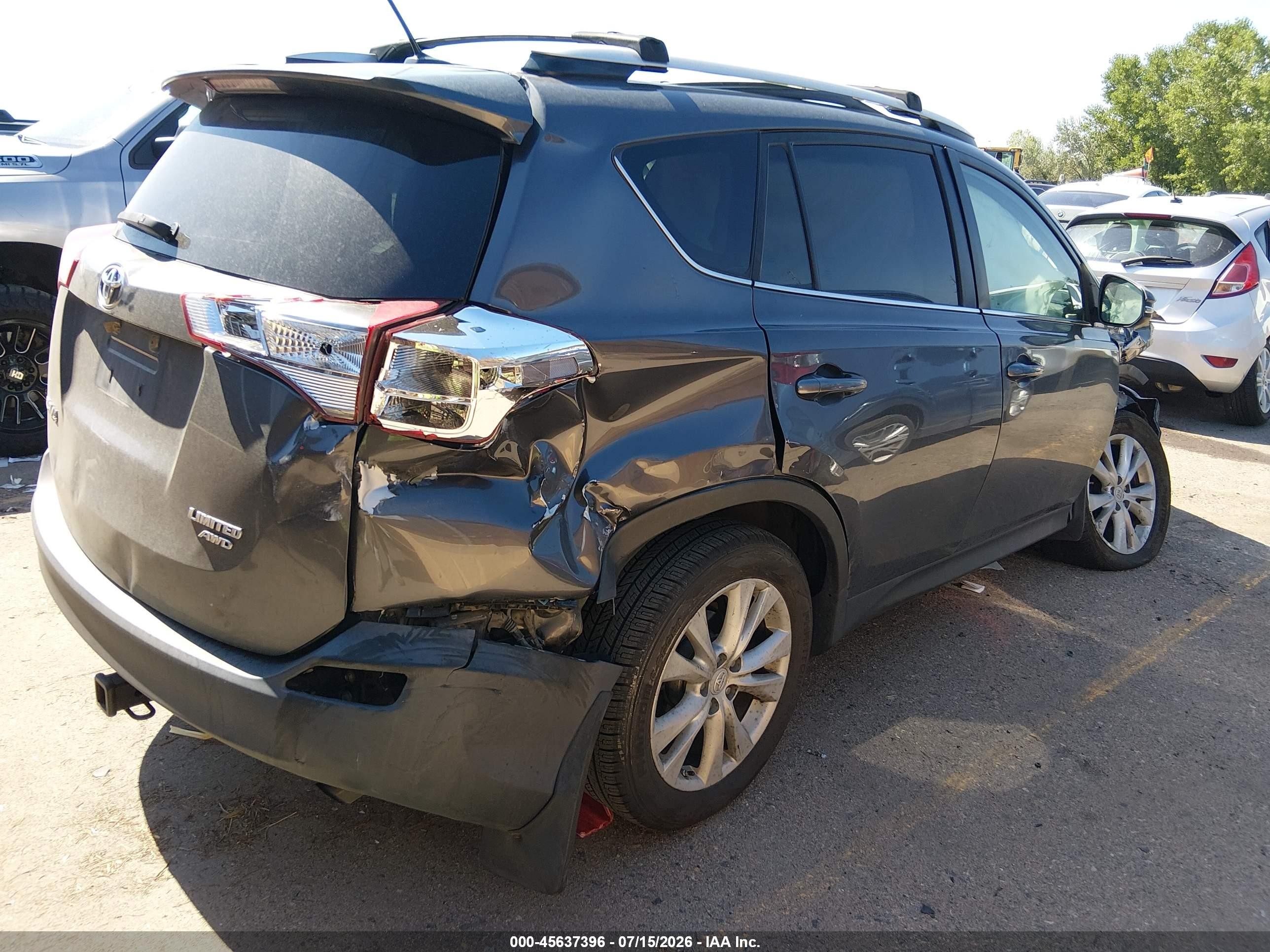 2015 Toyota Rav4 Limited Gray vin: 2T3DFREVXFW245725