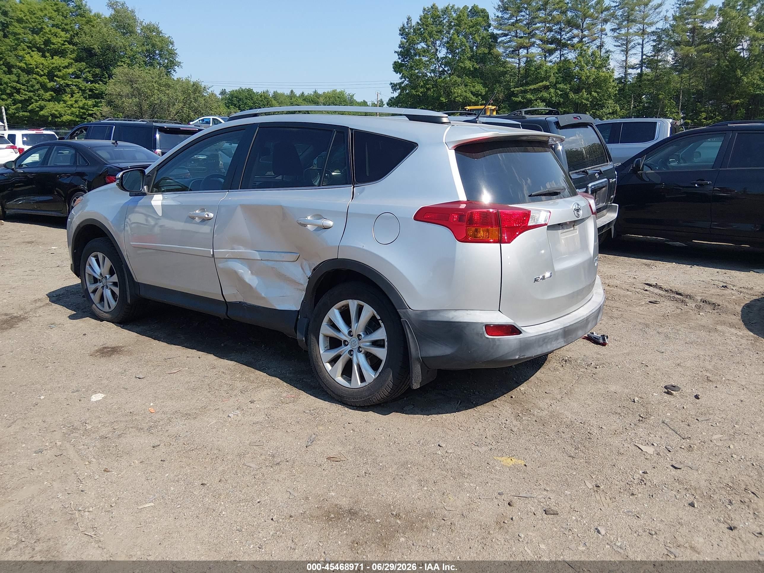 2015 Toyota Rav4 Limited Серебряный vin: 2T3DFREVXFW396872