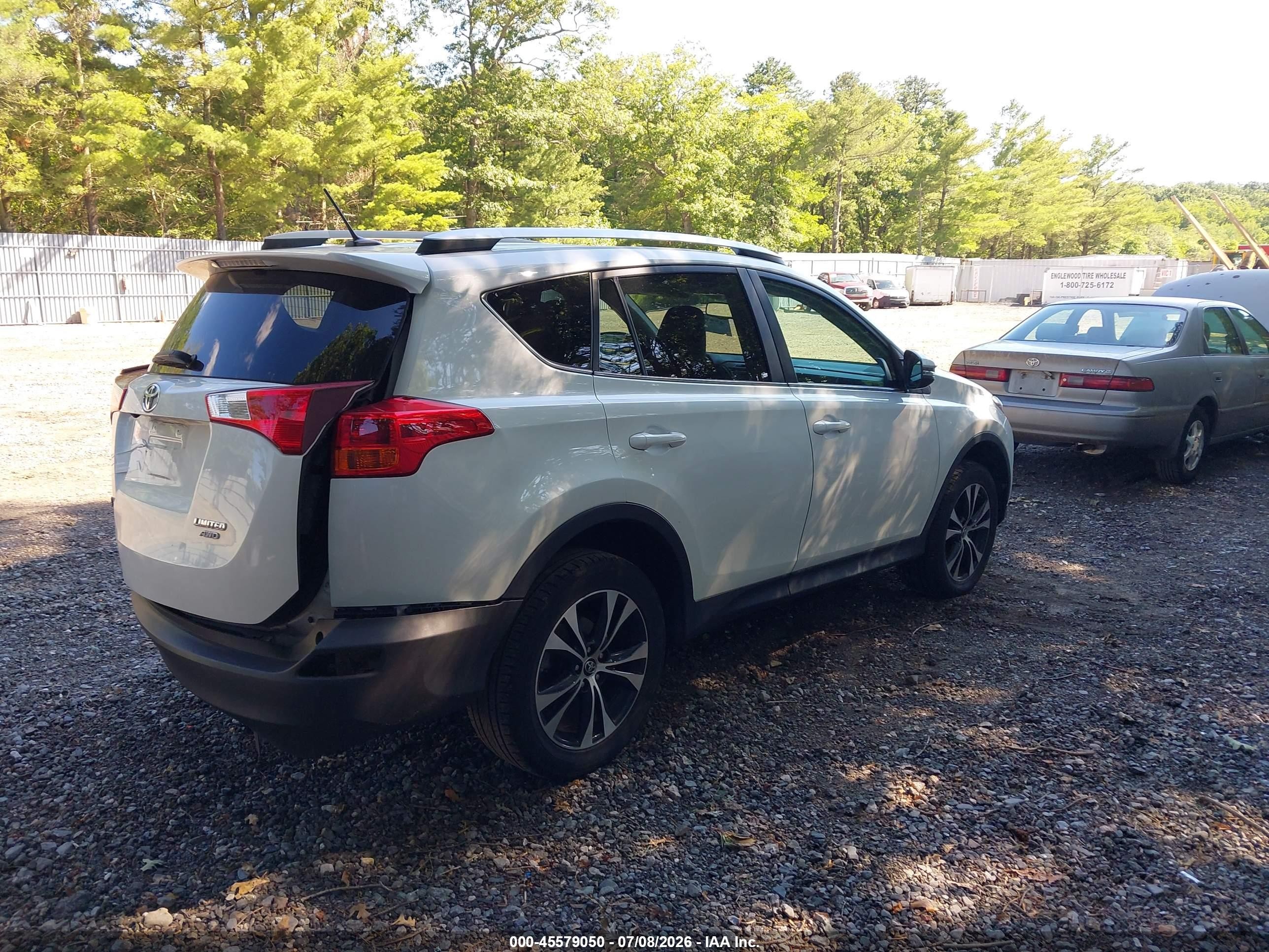 2015 Toyota Rav4 Limited Белый vin: 2T3DFREVXFW398668