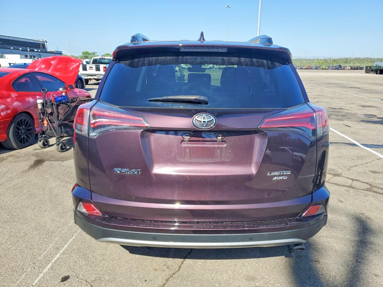 2017 Toyota Rav4 Limited Burgundy vin: 2T3DFREVXHW684183