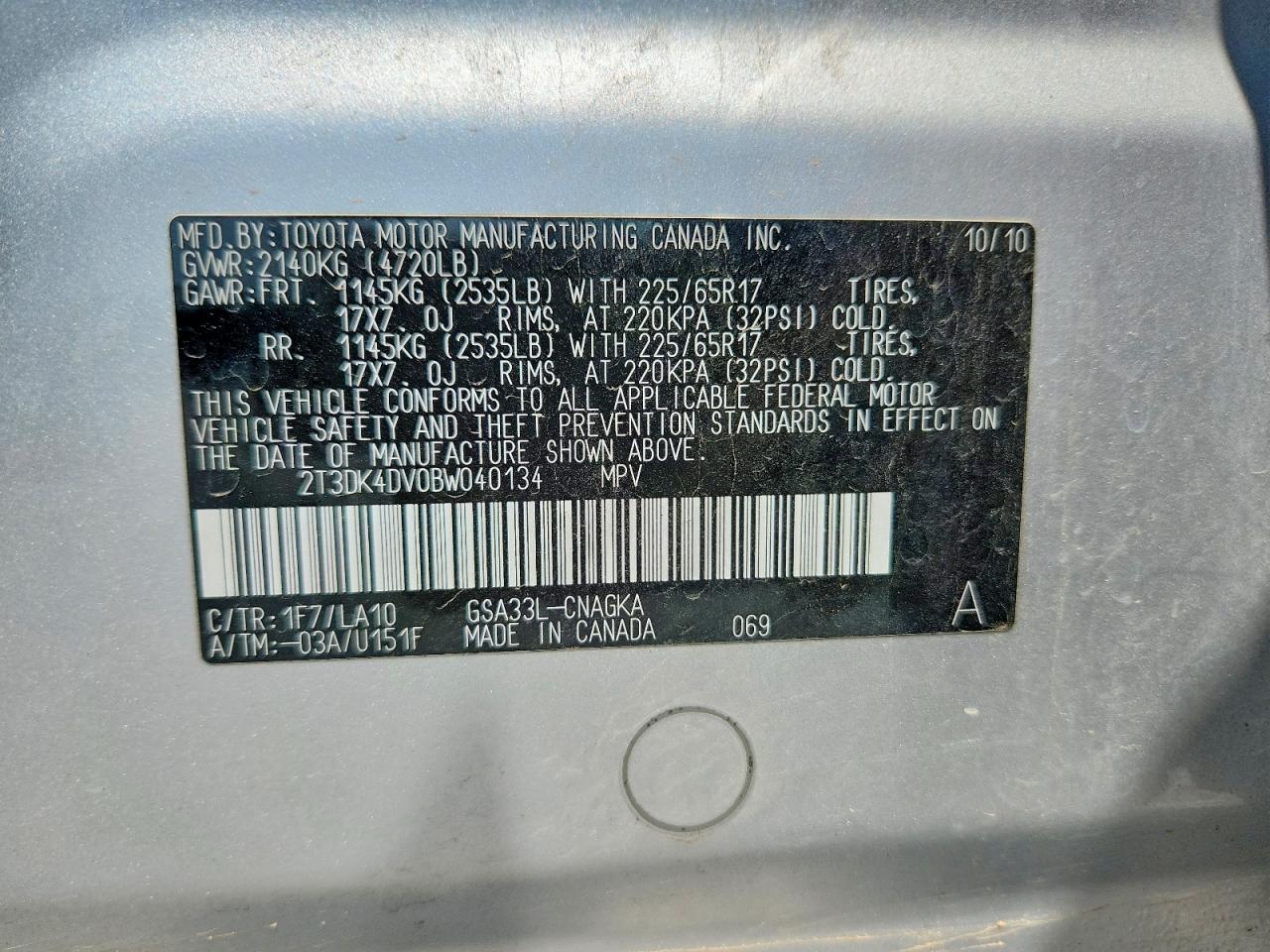 2011 Toyota Rav4 Limited Silver vin: 2T3DK4DV0BW040134