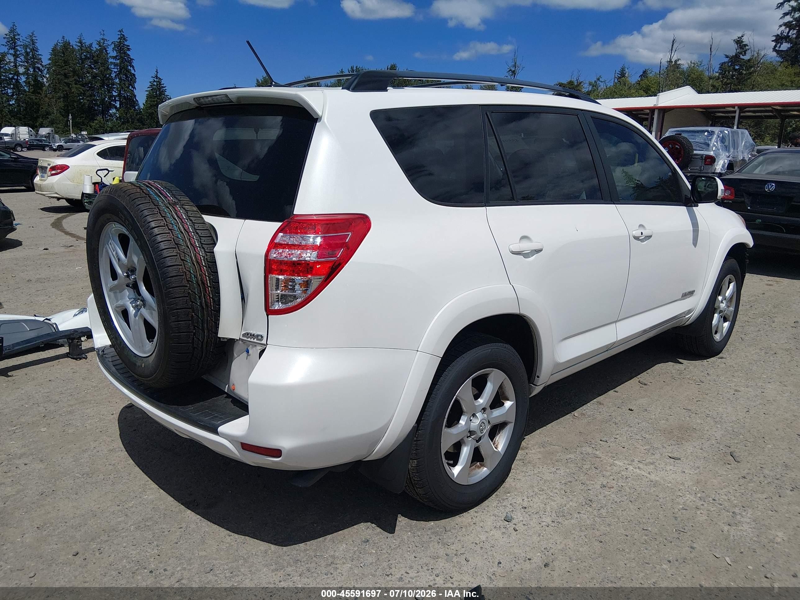 2011 Toyota Rav4 Limited V6 White vin: 2T3DK4DV1BW044113