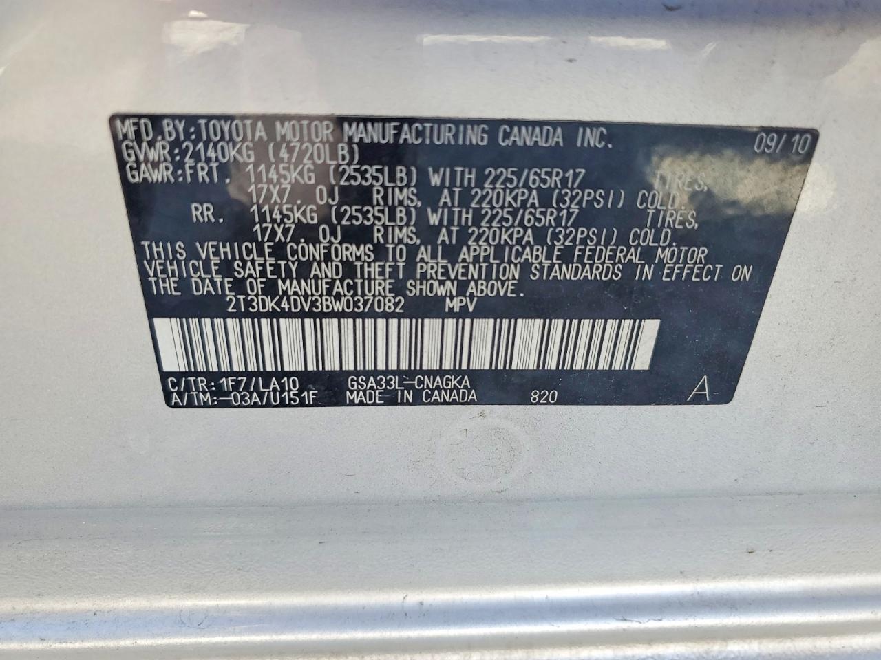 2011 Toyota Rav4 Limited Silver vin: 2T3DK4DV3BW037082