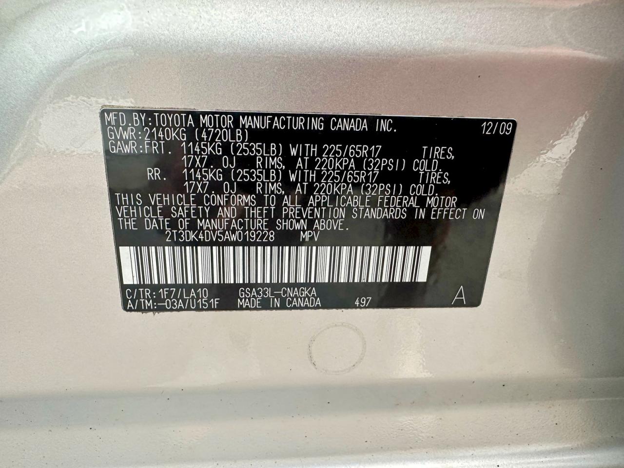 2010 Toyota Rav4 Limited Silver vin: 2T3DK4DV5AW019228
