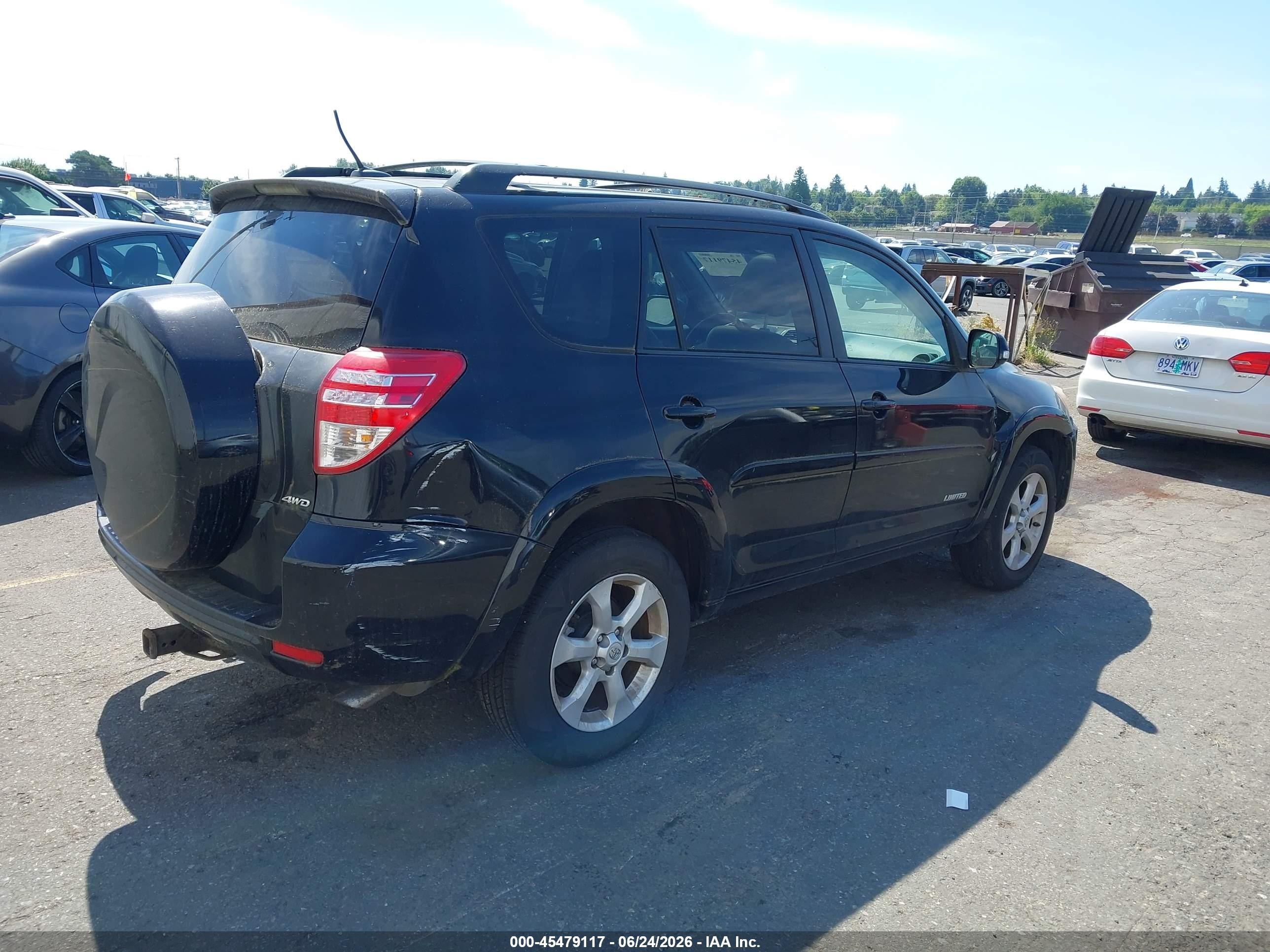 2012 Toyota Rav4 Limited V6 Черный vin: 2T3DK4DV5CW066360