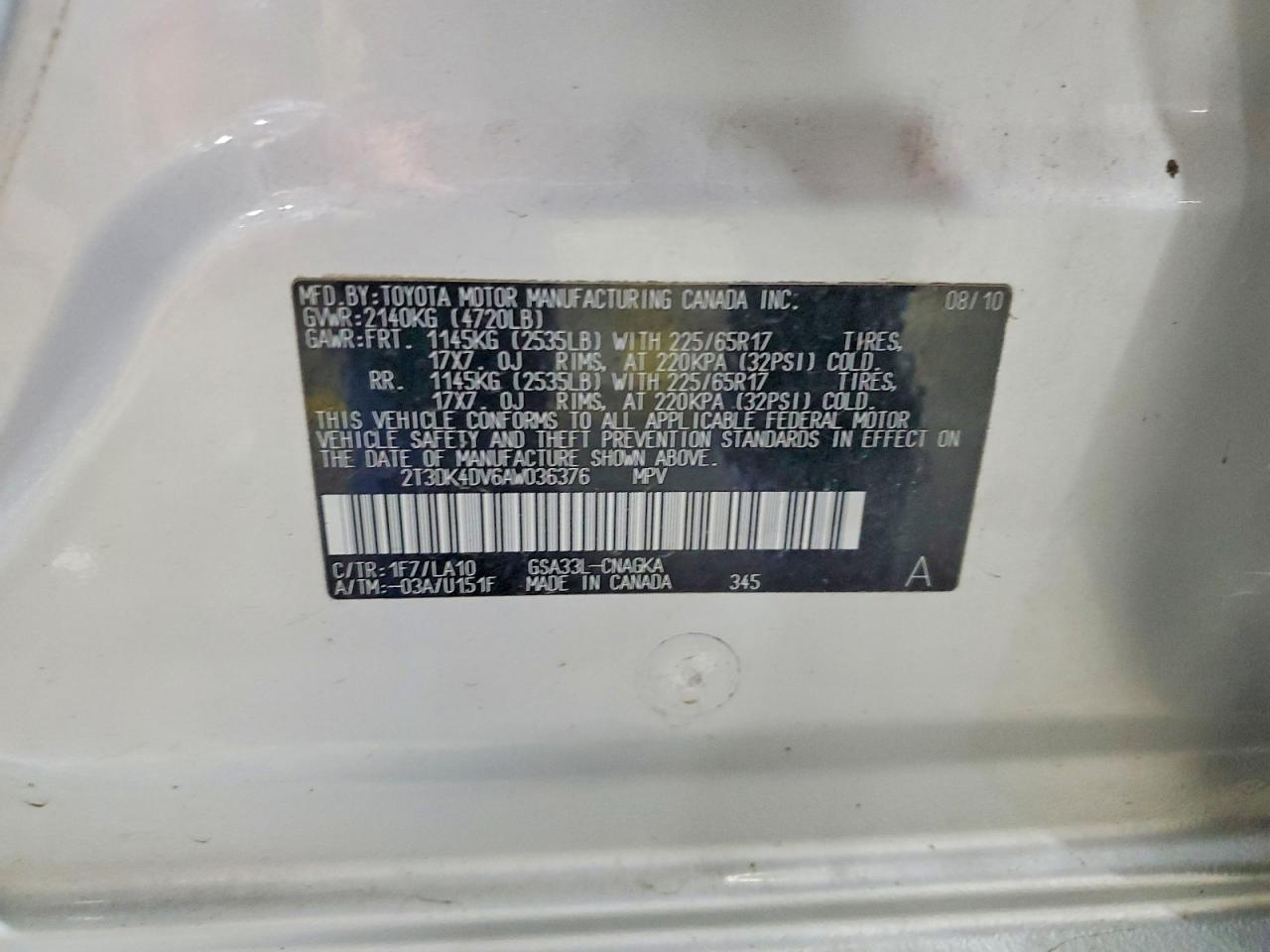 2010 Toyota Rav4 Limited Silver vin: 2T3DK4DV6AW036376