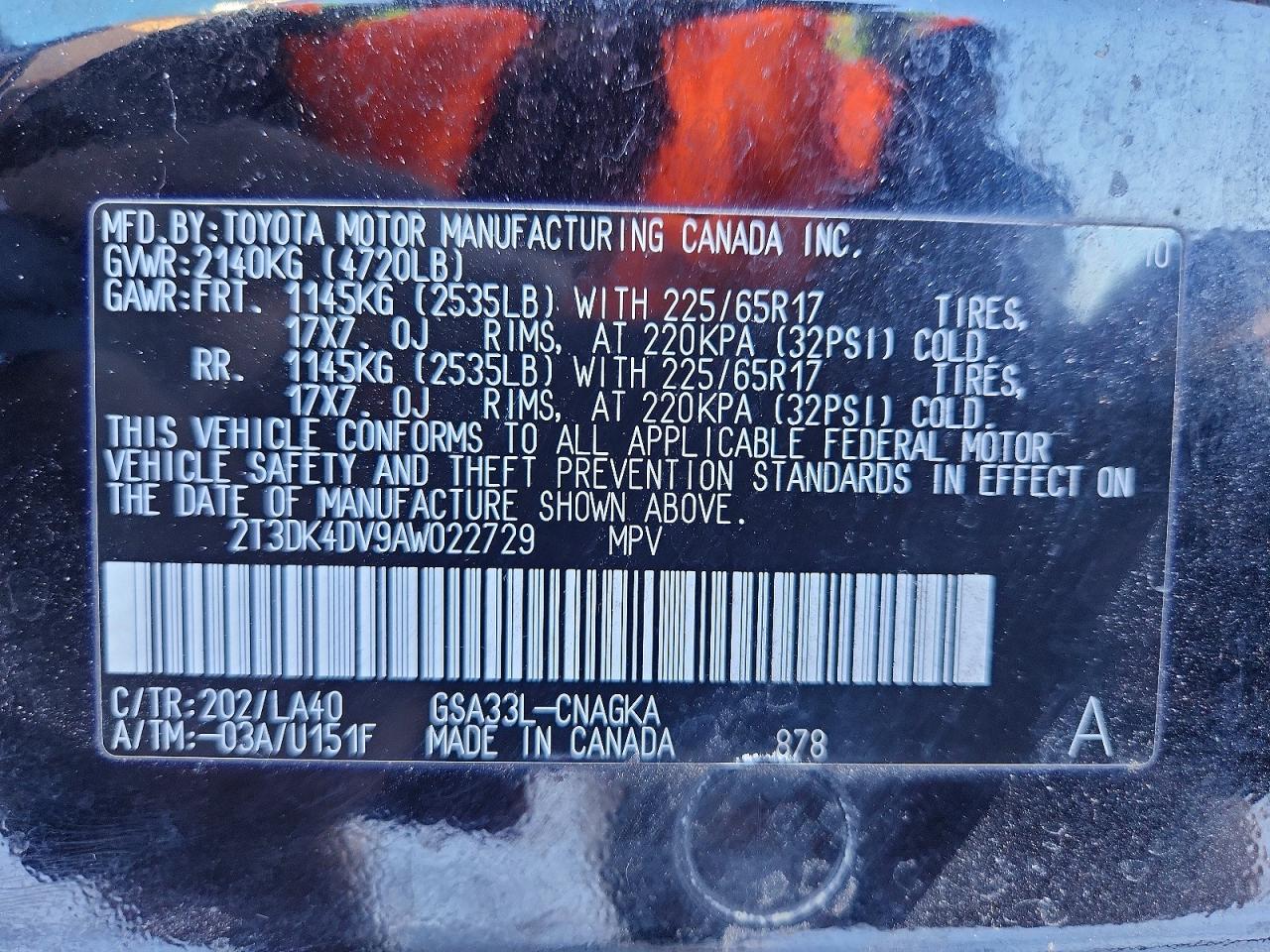 2010 Toyota Rav4 Limited Black vin: 2T3DK4DV9AW022729