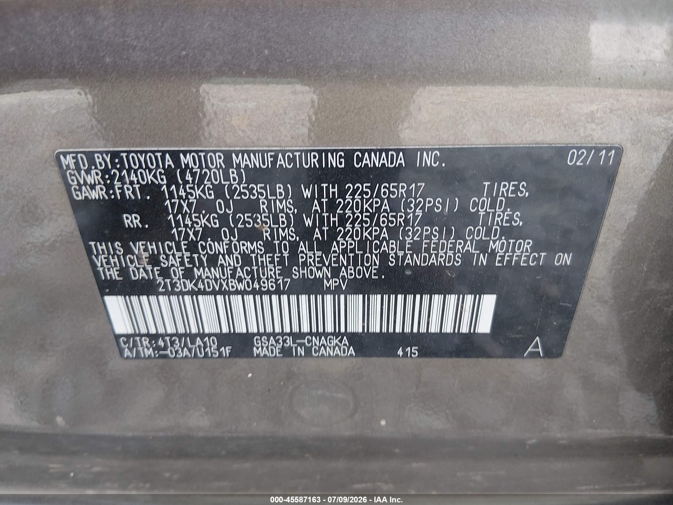 2011 Toyota Rav4 Limited V6 Gray vin: 2T3DK4DVXBW049617