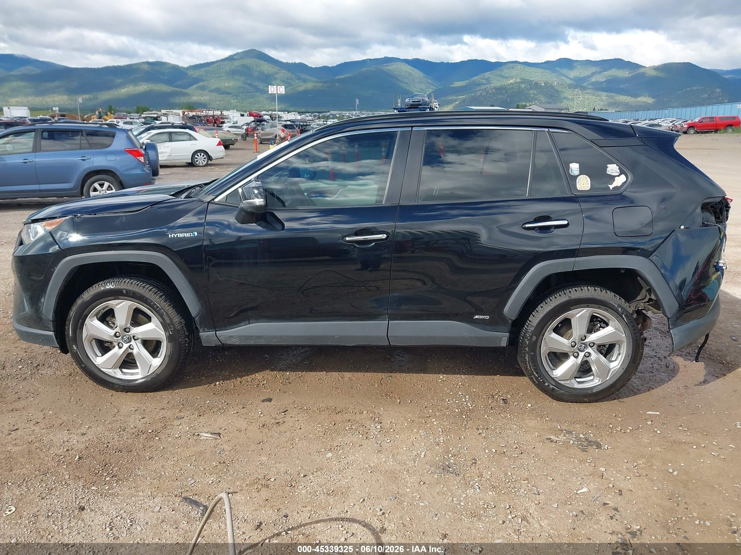 2019 Toyota Rav4 Hybrid Limited Black vin: 2T3DWRFV9KW019023