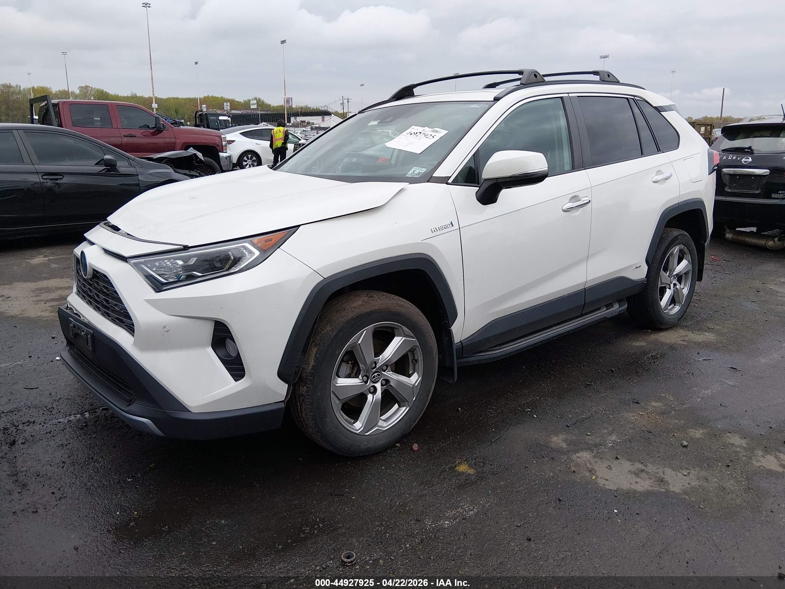 2020 Toyota Rav4 Hybrid Limited White vin: 2T3DWRFV9LW056008