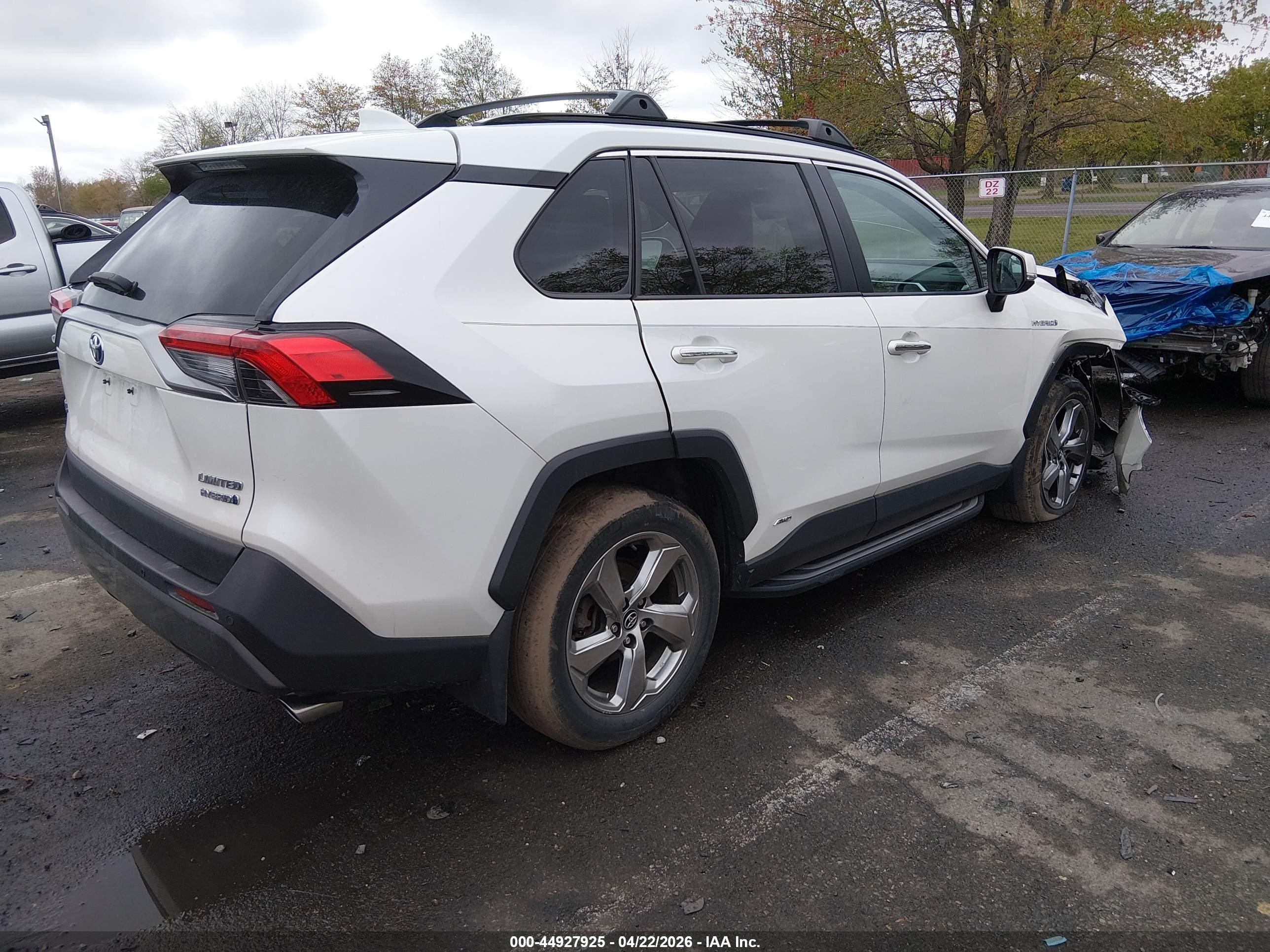2020 Toyota Rav4 Hybrid Limited White vin: 2T3DWRFV9LW056008