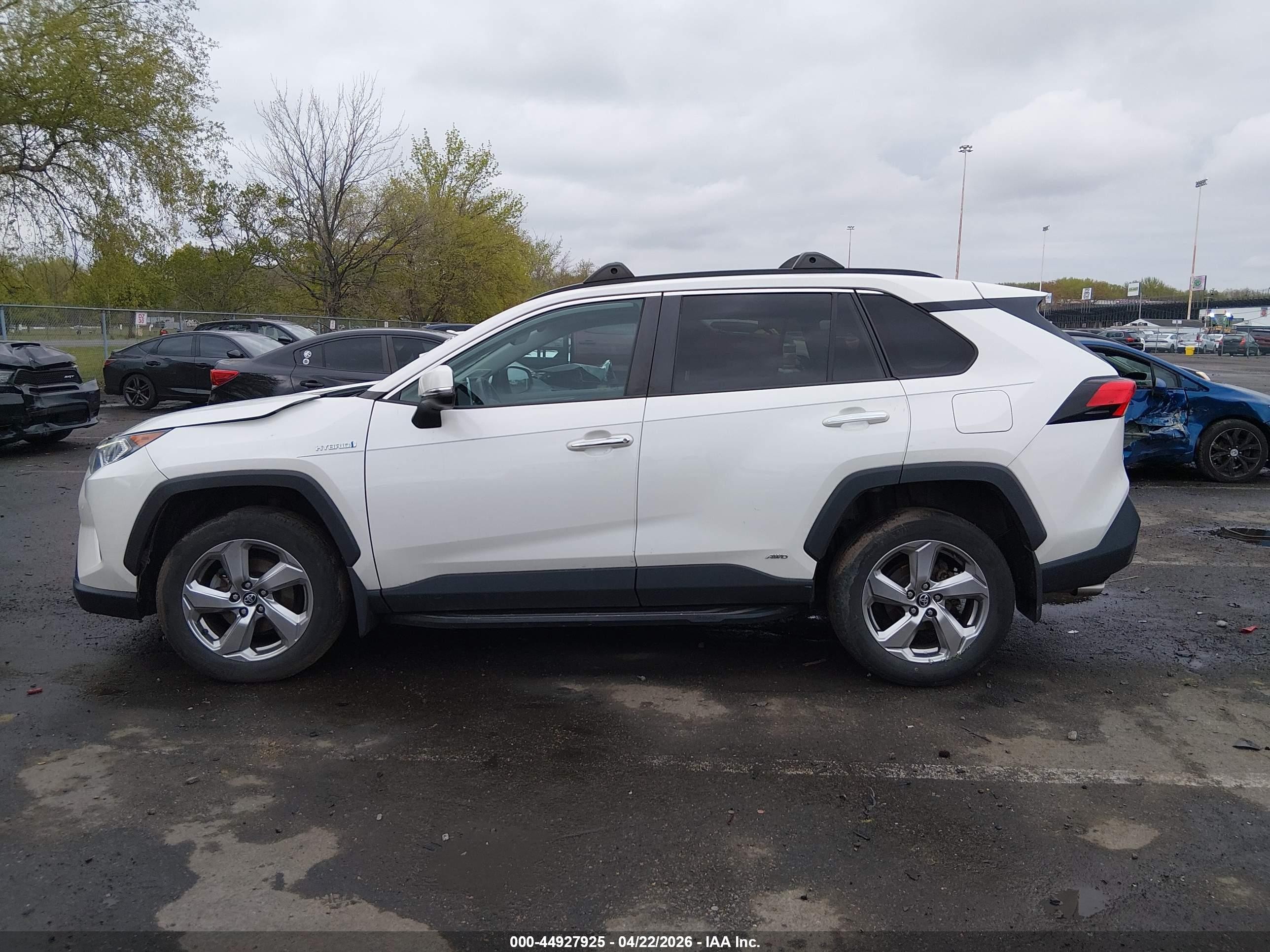 2020 Toyota Rav4 Hybrid Limited White vin: 2T3DWRFV9LW056008