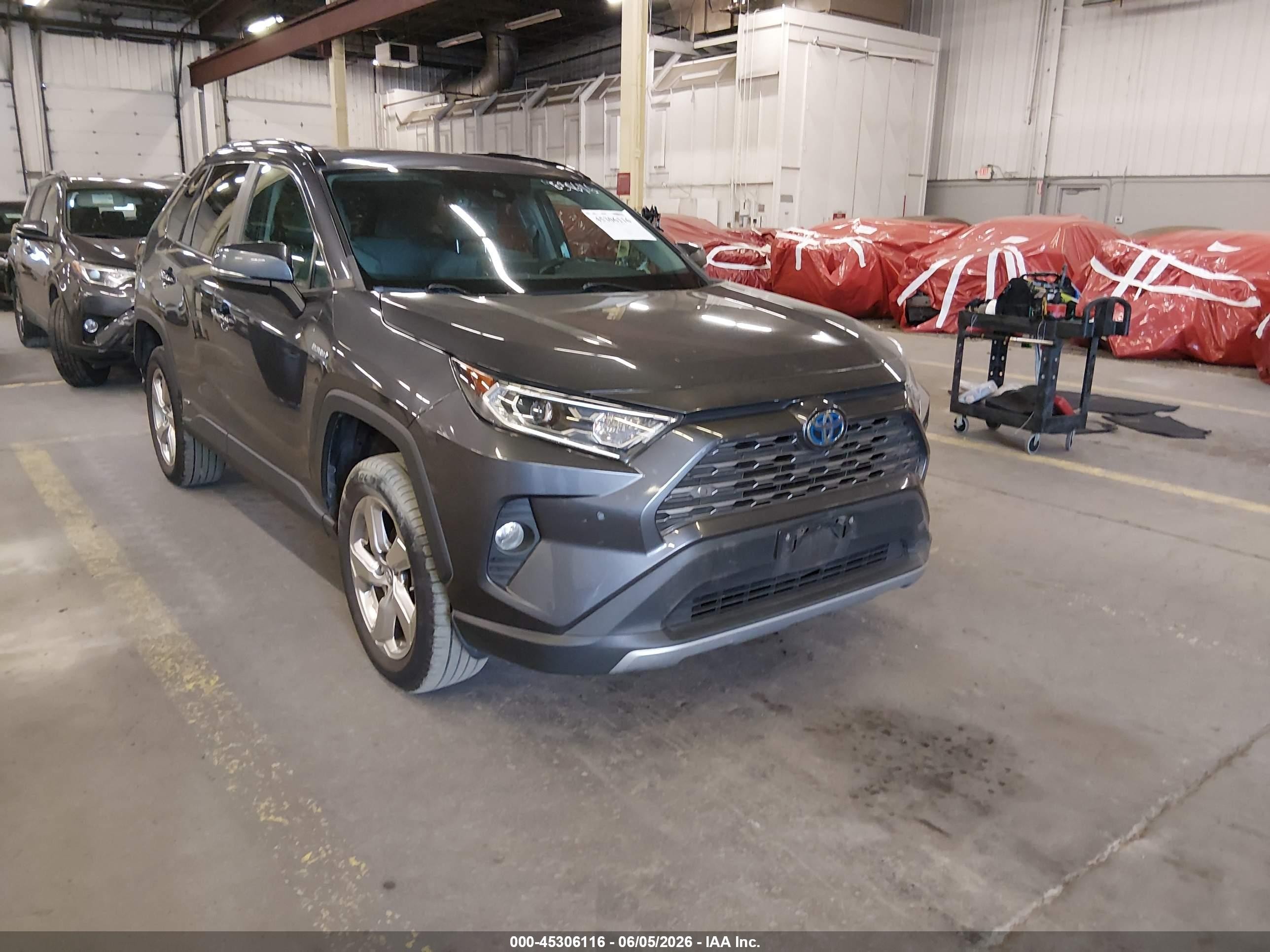 2019 Toyota Rav4 Hybrid Limited Gray vin: 2T3DWRFVXKW031567