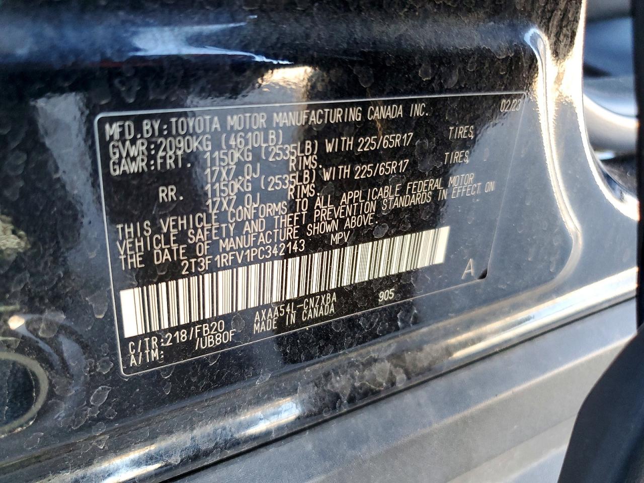 2023 Toyota Rav4 Le Black vin: 2T3F1RFV1PC342143