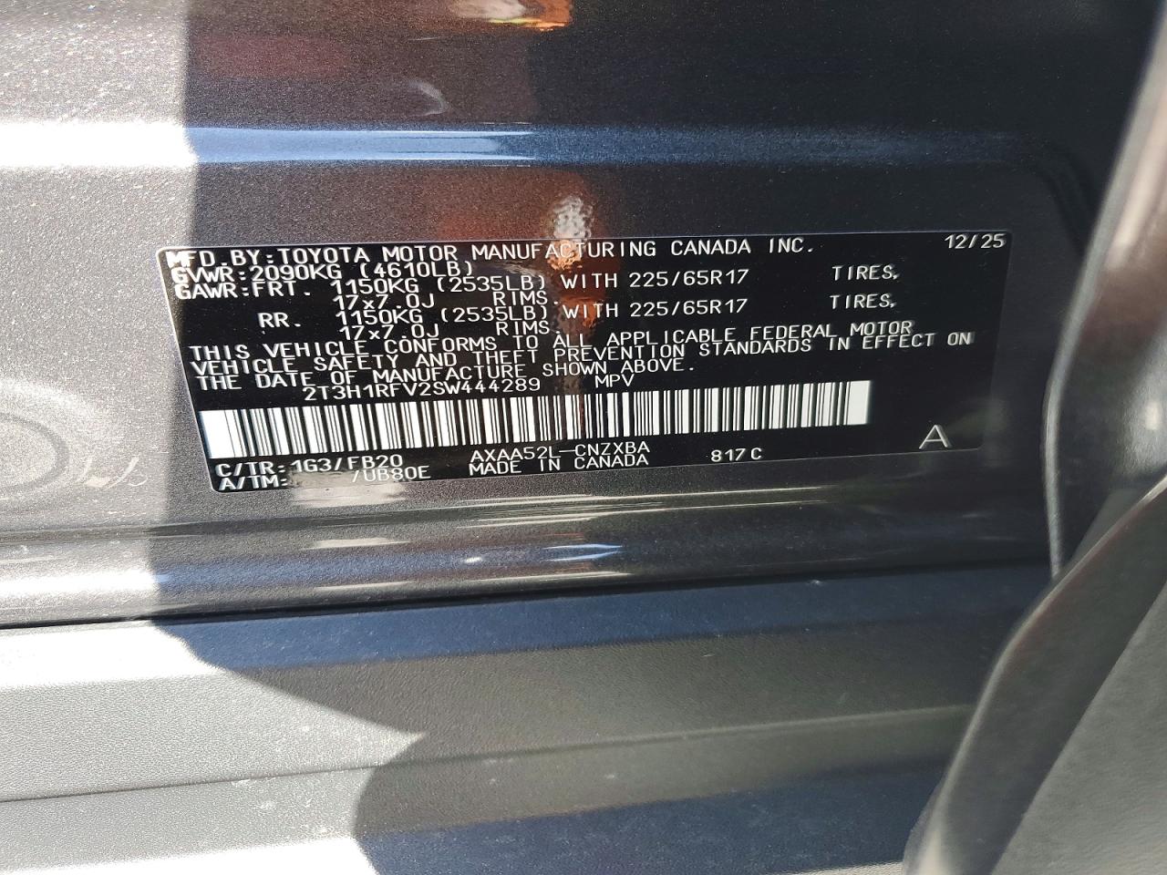 2025 Toyota Rav4 Le Gray vin: 2T3H1RFV2SW444289