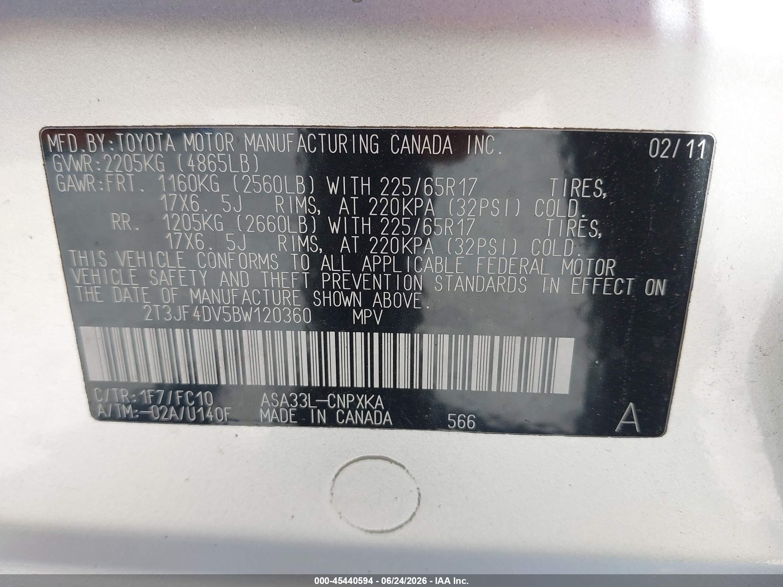 2011 Toyota Rav4 Silver vin: 2T3JF4DV5BW120360