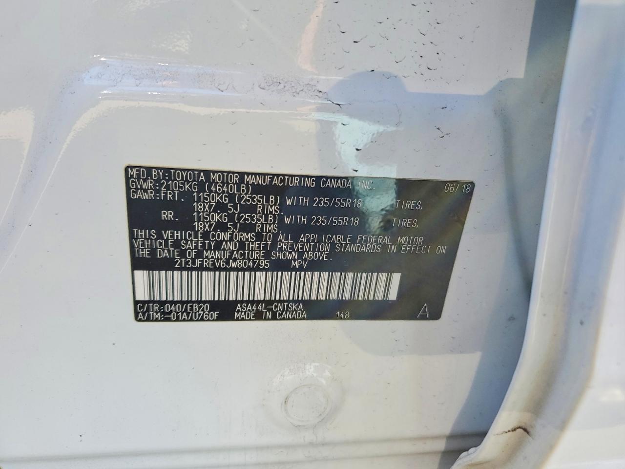 2018 Toyota Rav4 Se White vin: 2T3JFREV6JW804795