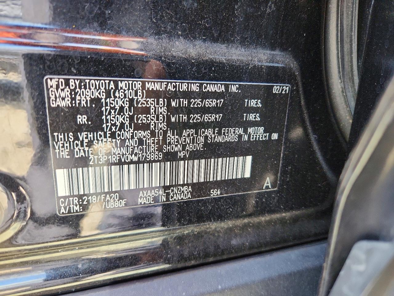 2021 Toyota Rav4 Xle Black vin: 2T3P1RFV0MW179869