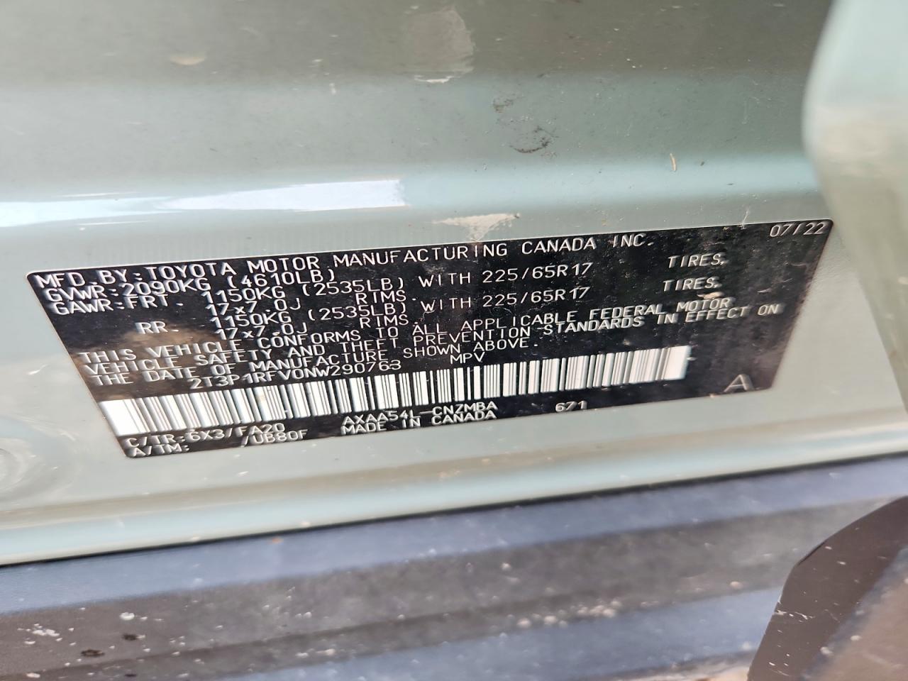 2022 Toyota Rav4 Xle Green vin: 2T3P1RFV0NW290763