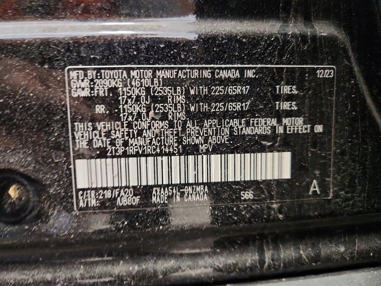 2024 Toyota Rav4 Xle Black vin: 2T3P1RFV1RC414451