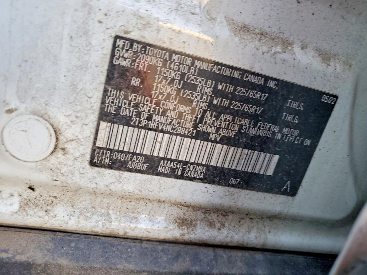 2022 Toyota Rav4 Xle White vin: 2T3P1RFV4NC288421