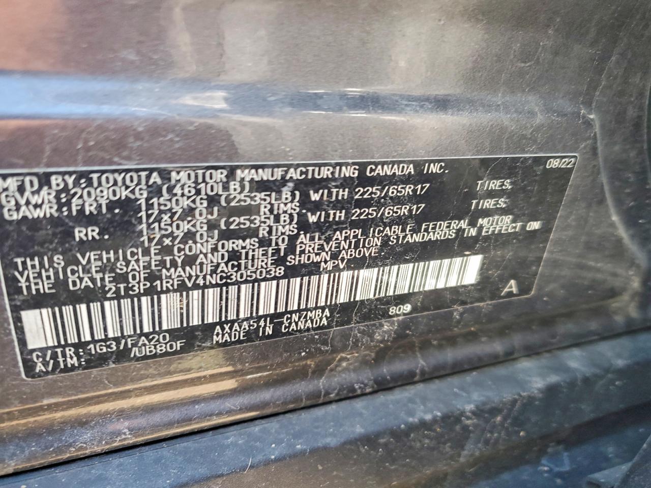 2022 Toyota Rav4 Xle Gray vin: 2T3P1RFV4NC305038