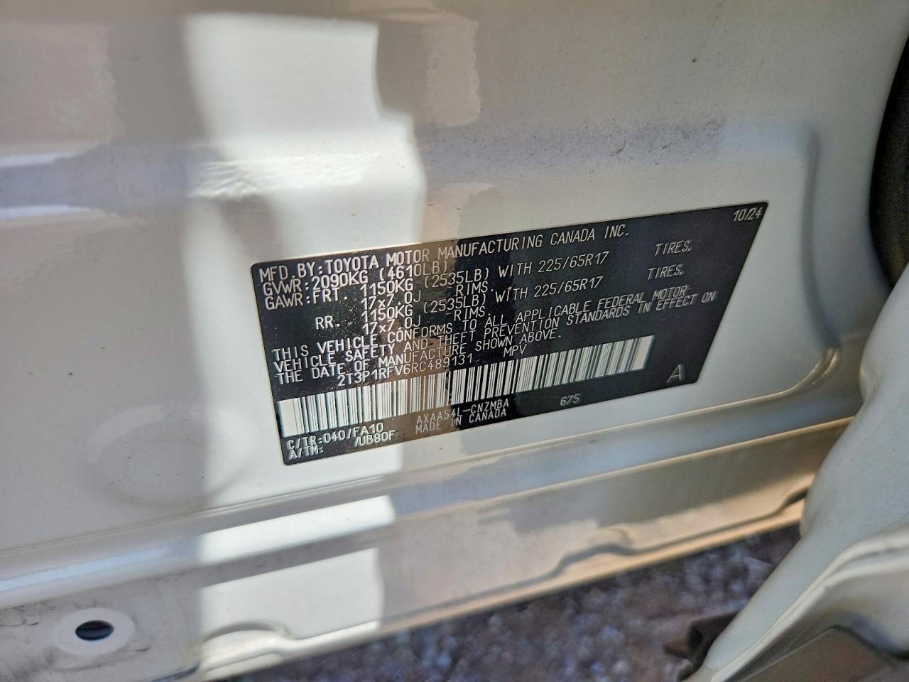 2024 Toyota Rav4 Xle Белый vin: 2T3P1RFV6RC489131