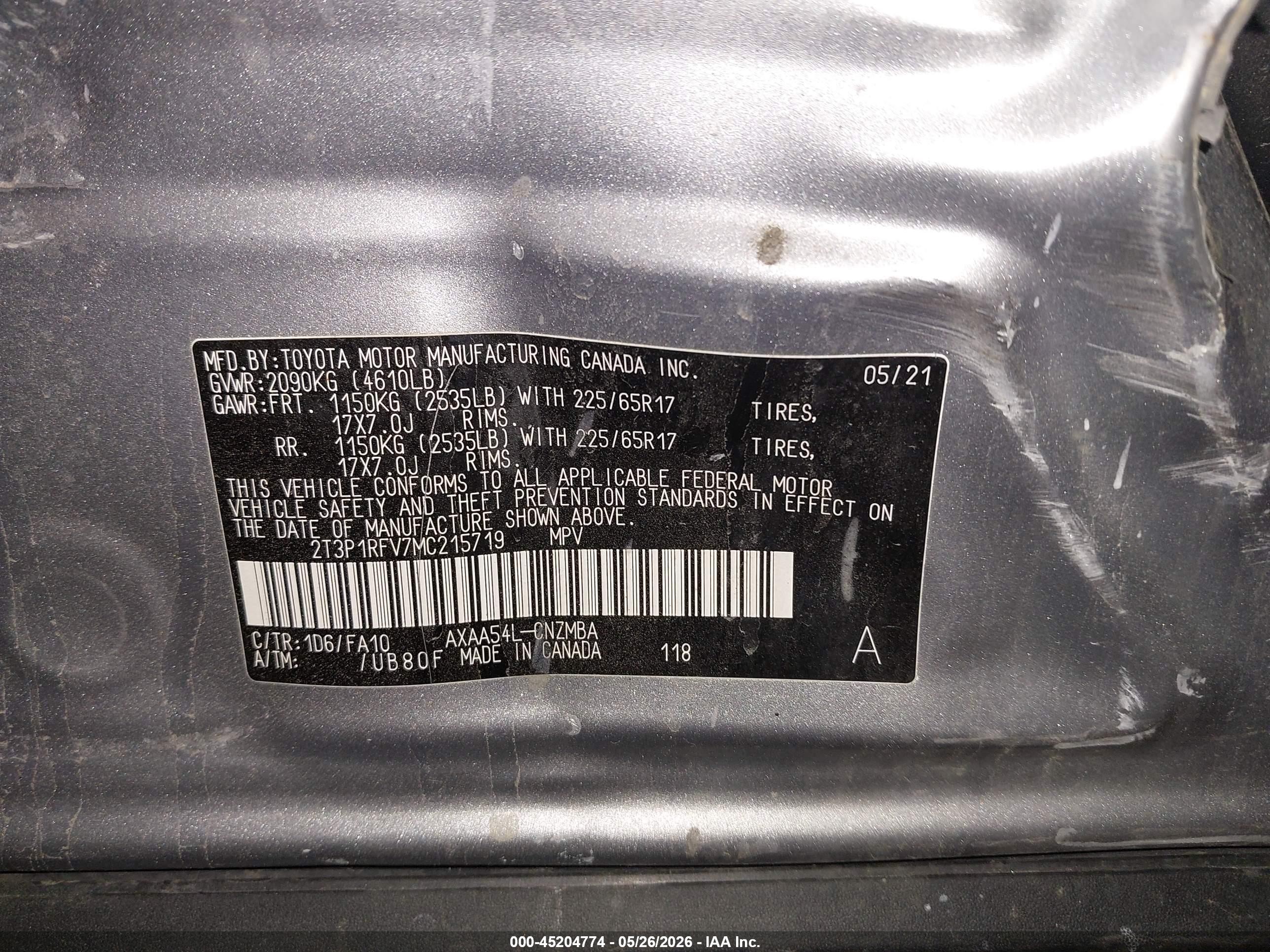 2021 Toyota Rav4 Xle Silver vin: 2T3P1RFV7MC215719