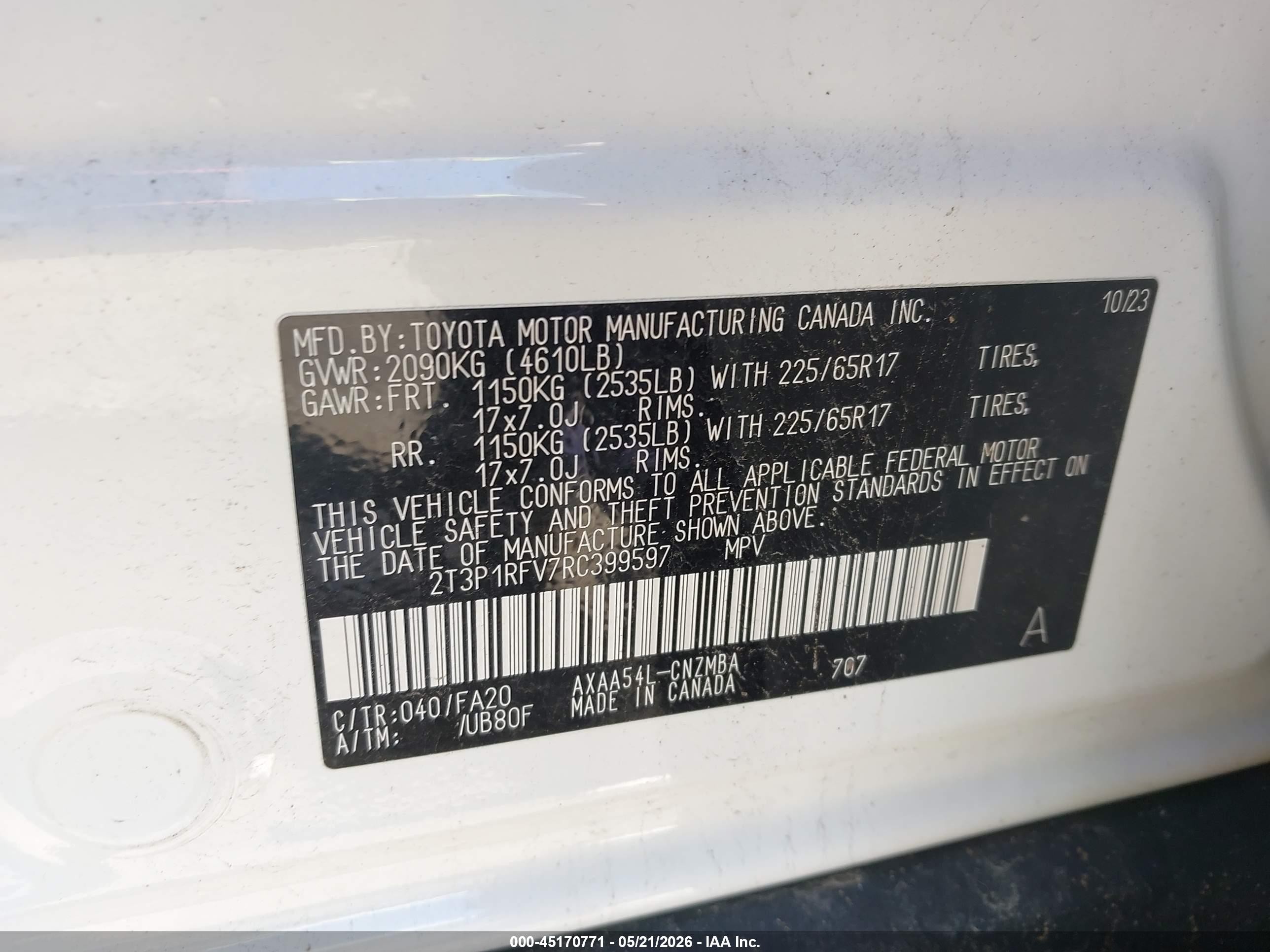 2024 Toyota Rav4 Xle White vin: 2T3P1RFV7RC399597