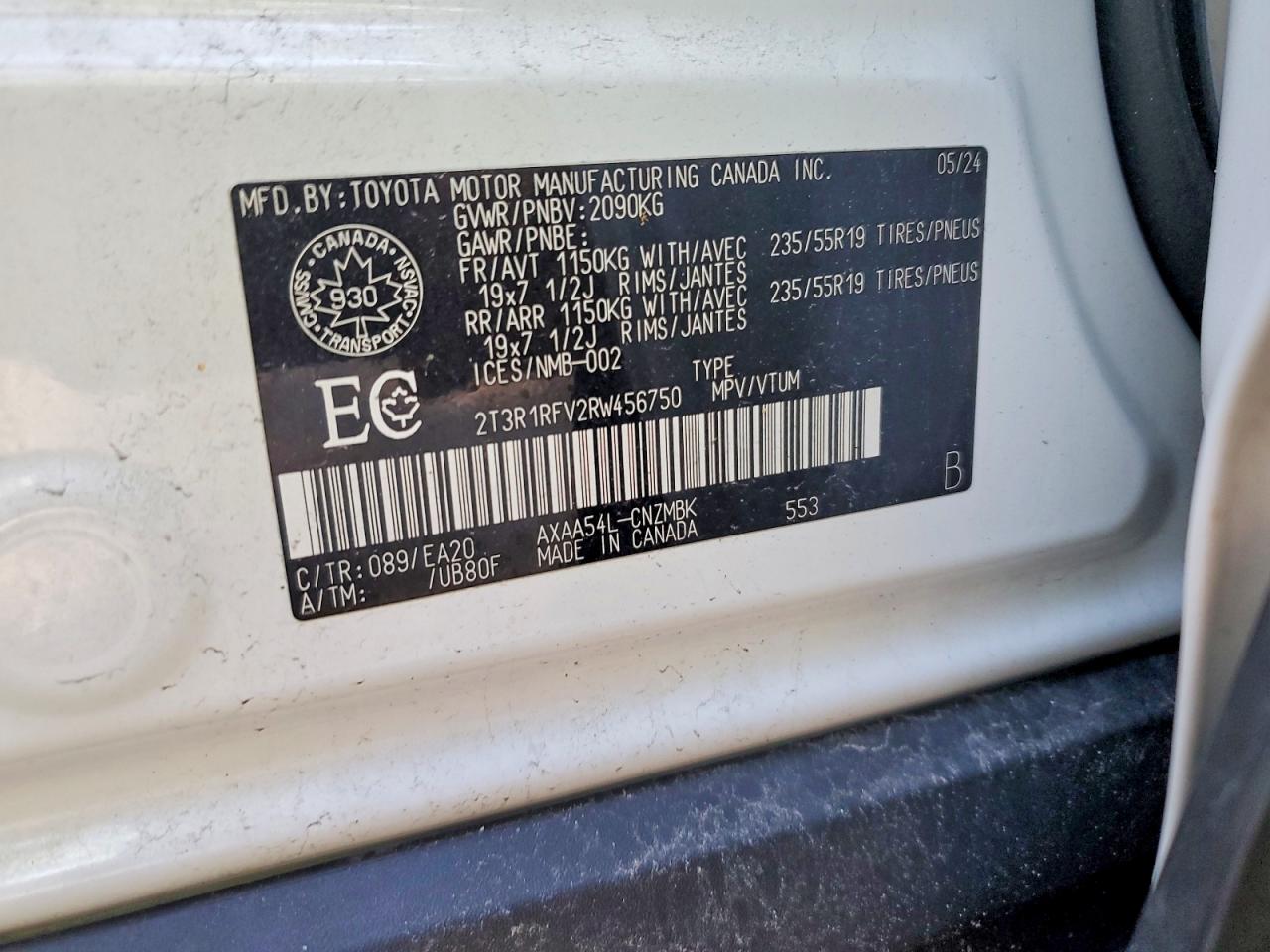 2024 Toyota Rav4 Xle White vin: 2T3R1RFV2RW456750
