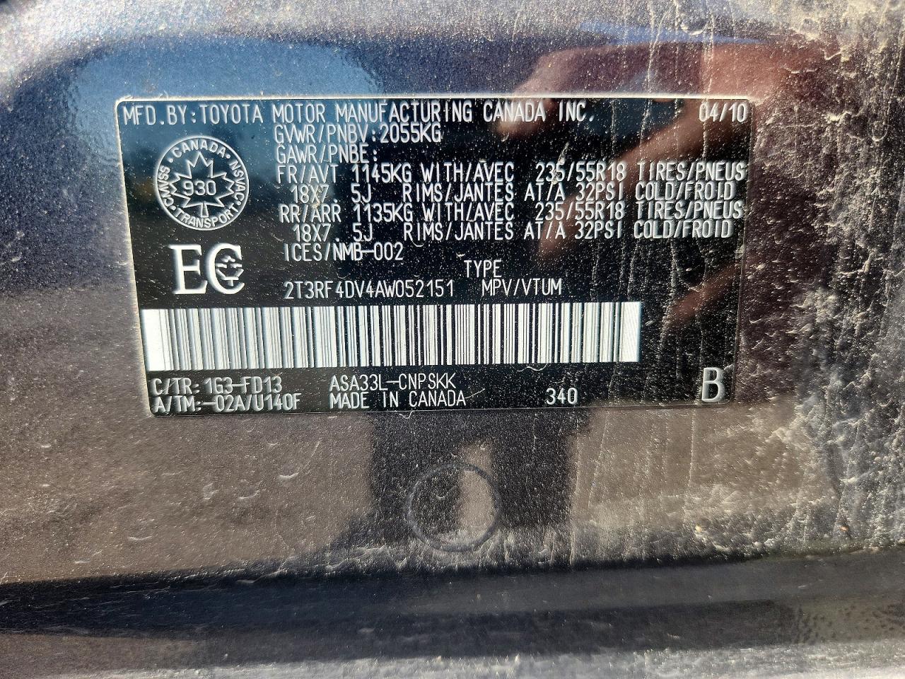 2010 Toyota Rav4 Sport Gray vin: 2T3RF4DV4AW052151