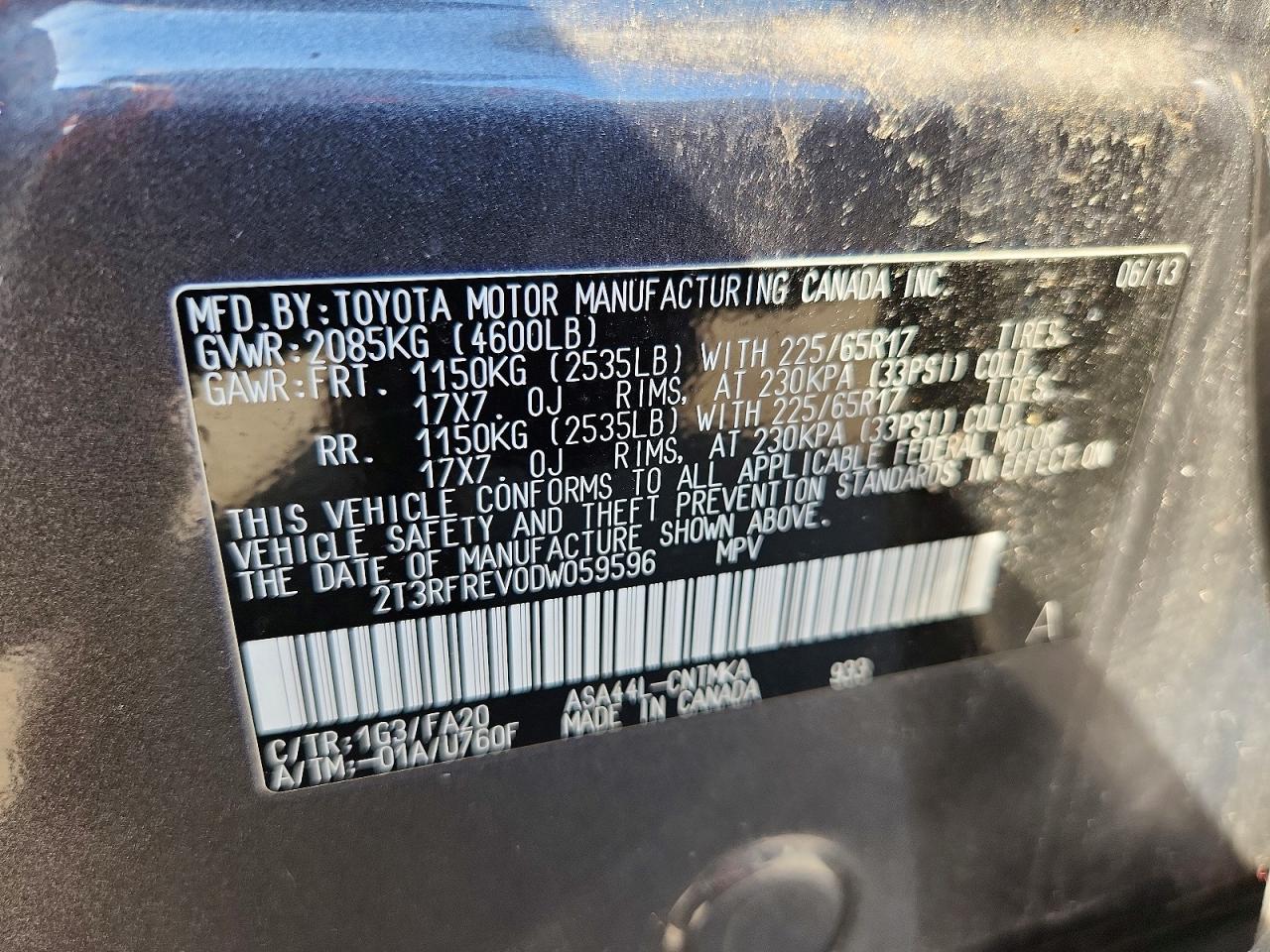 2013 Toyota Rav4 Xle Gray vin: 2T3RFREV0DW059596