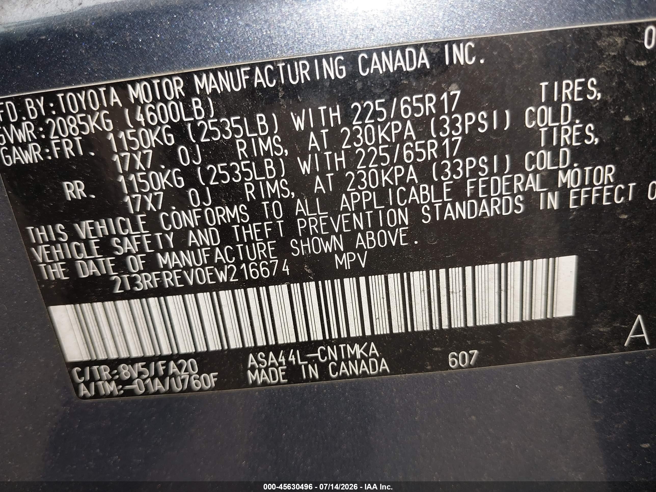 2014 Toyota Rav4 Xle Gray vin: 2T3RFREV0EW216674