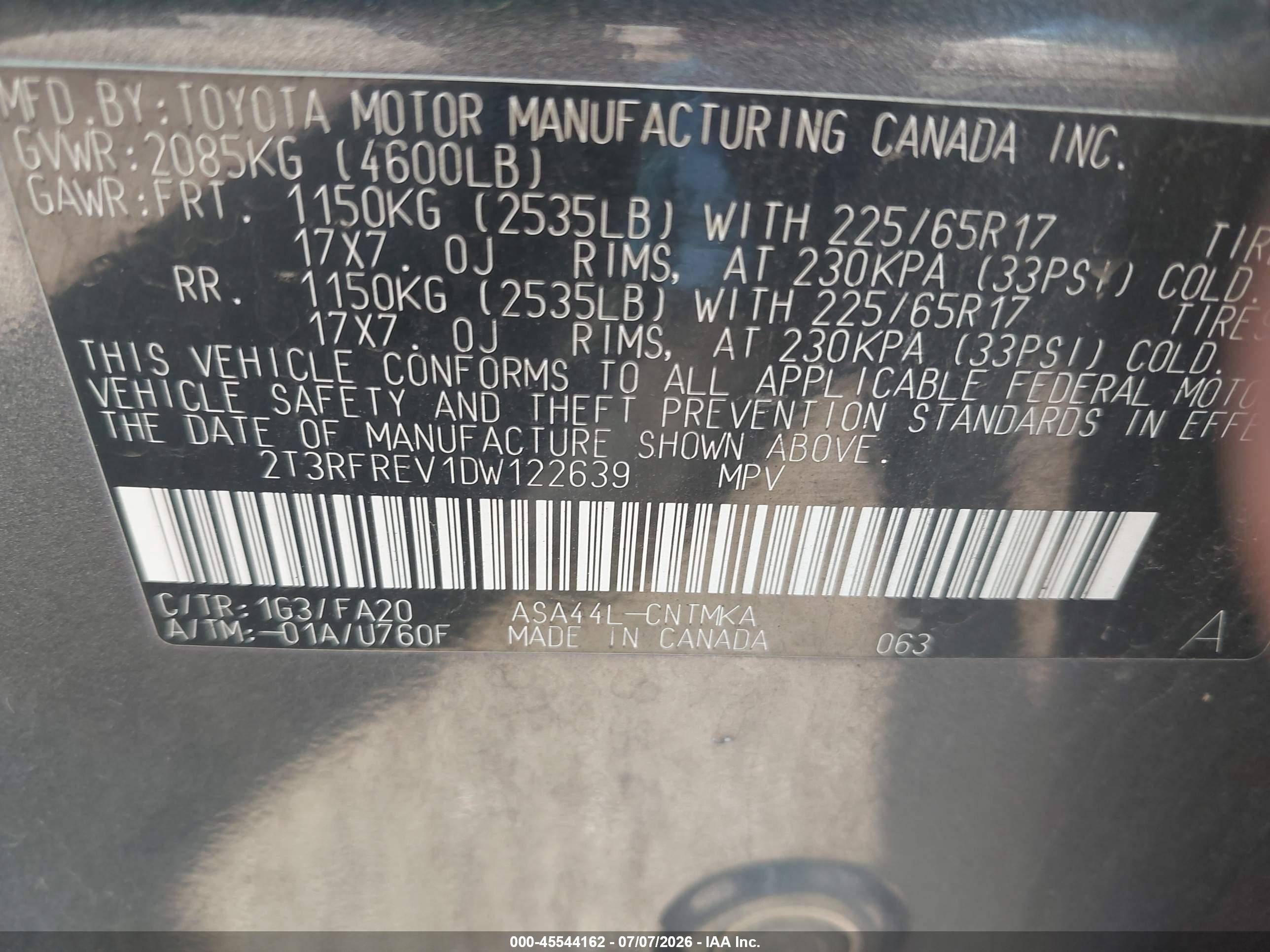 2013 Toyota Rav4 Xle Gray vin: 2T3RFREV1DW122639