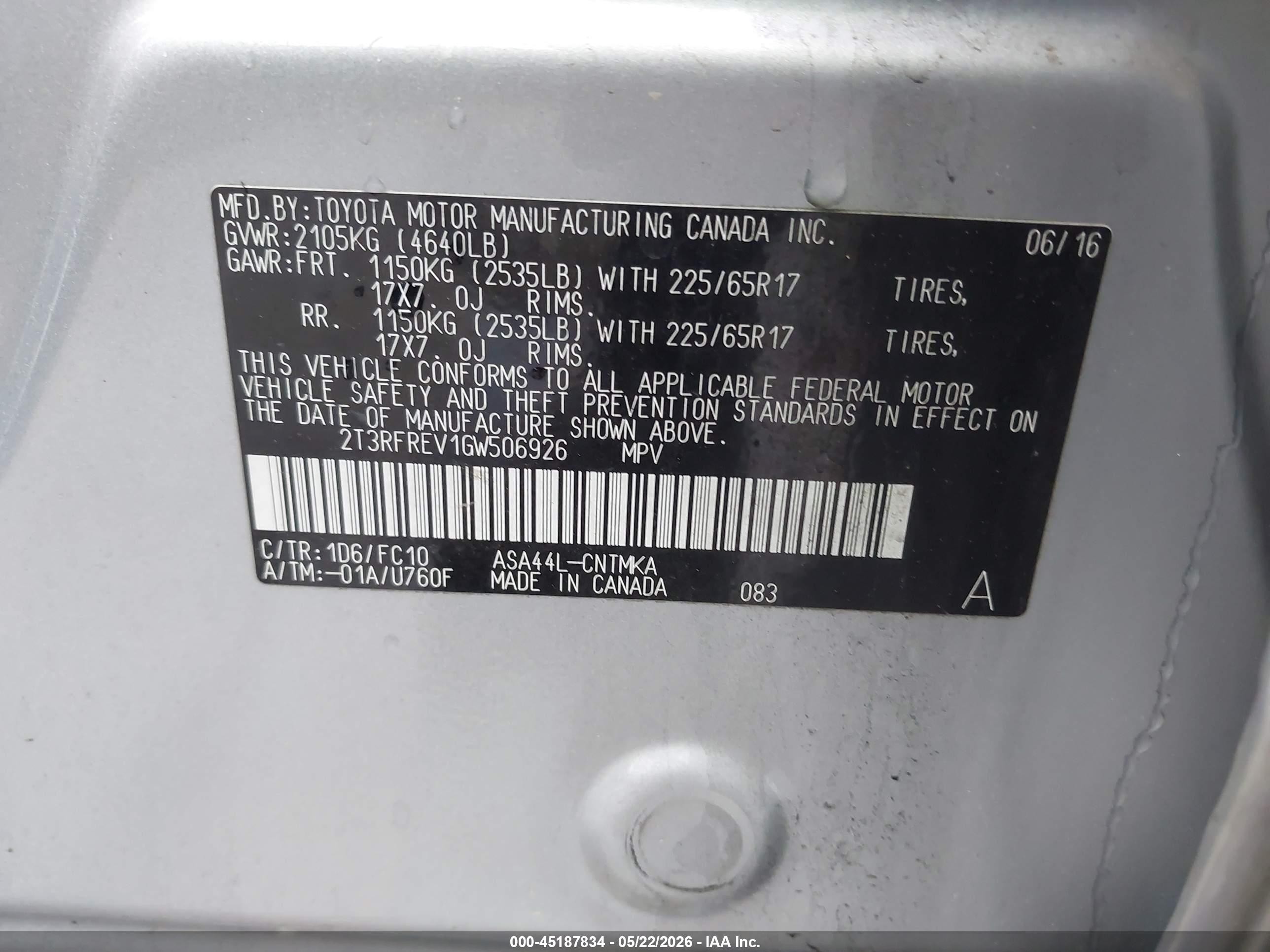 2016 Toyota Rav4 Xle Silver vin: 2T3RFREV1GW506926