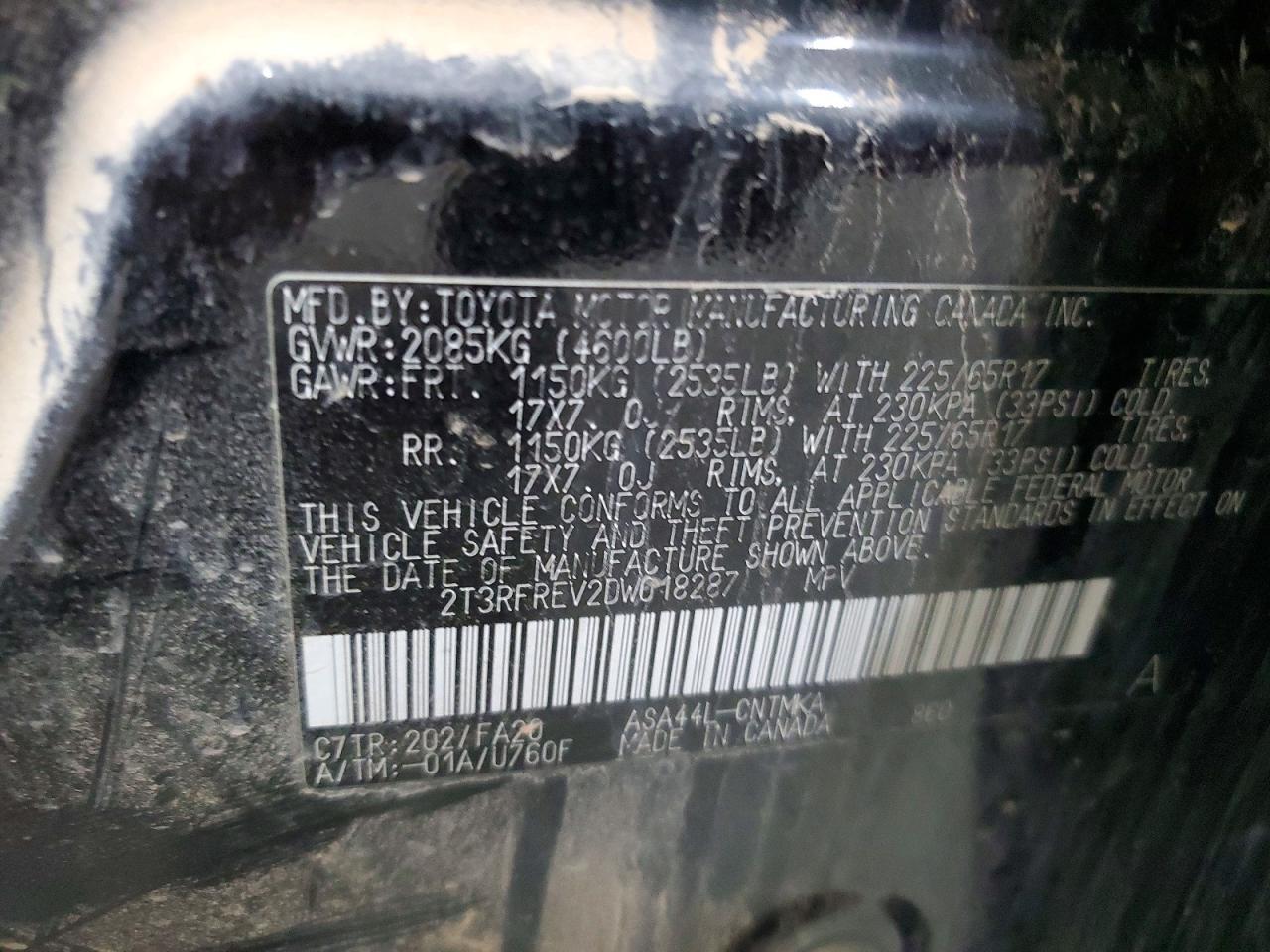 2013 Toyota Rav4 Xle Black vin: 2T3RFREV2DW018287