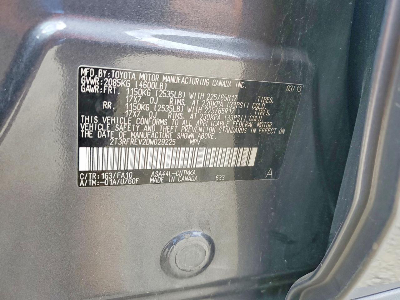 2013 Toyota Rav4 Xle Gray vin: 2T3RFREV2DW029225