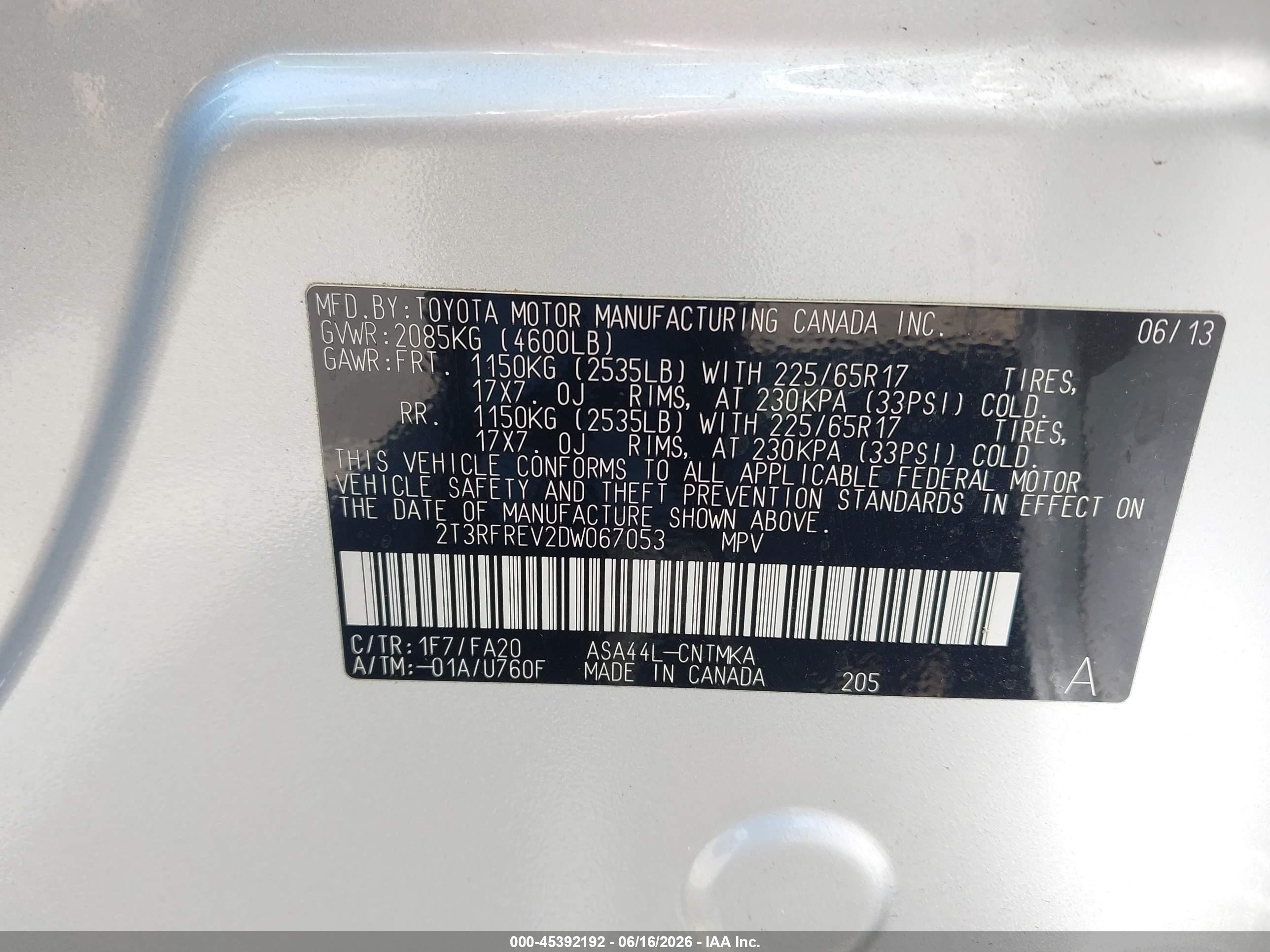 2013 Toyota Rav4 Xle Silver vin: 2T3RFREV2DW067053