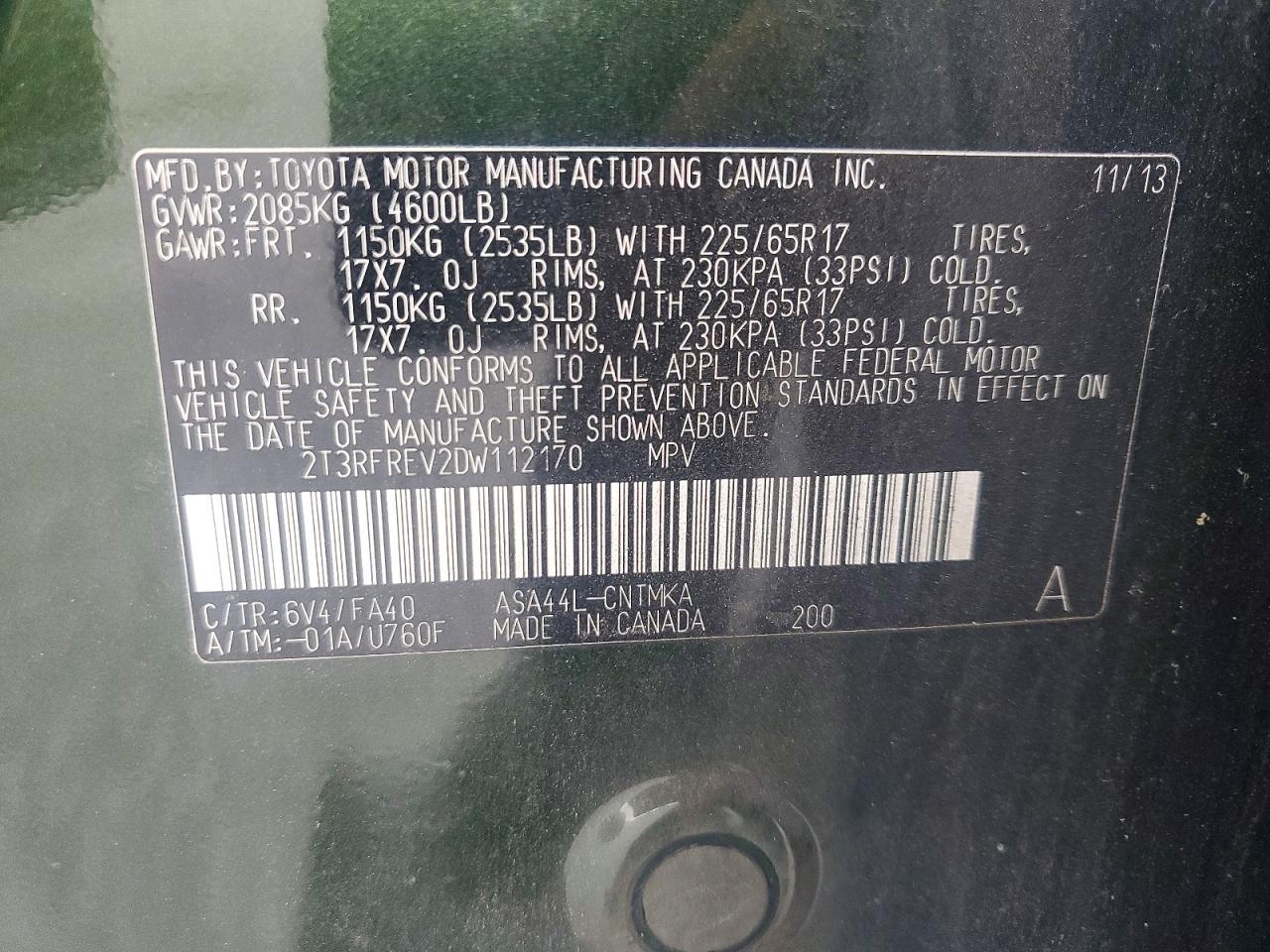 2013 Toyota Rav4 Xle Green vin: 2T3RFREV2DW112170